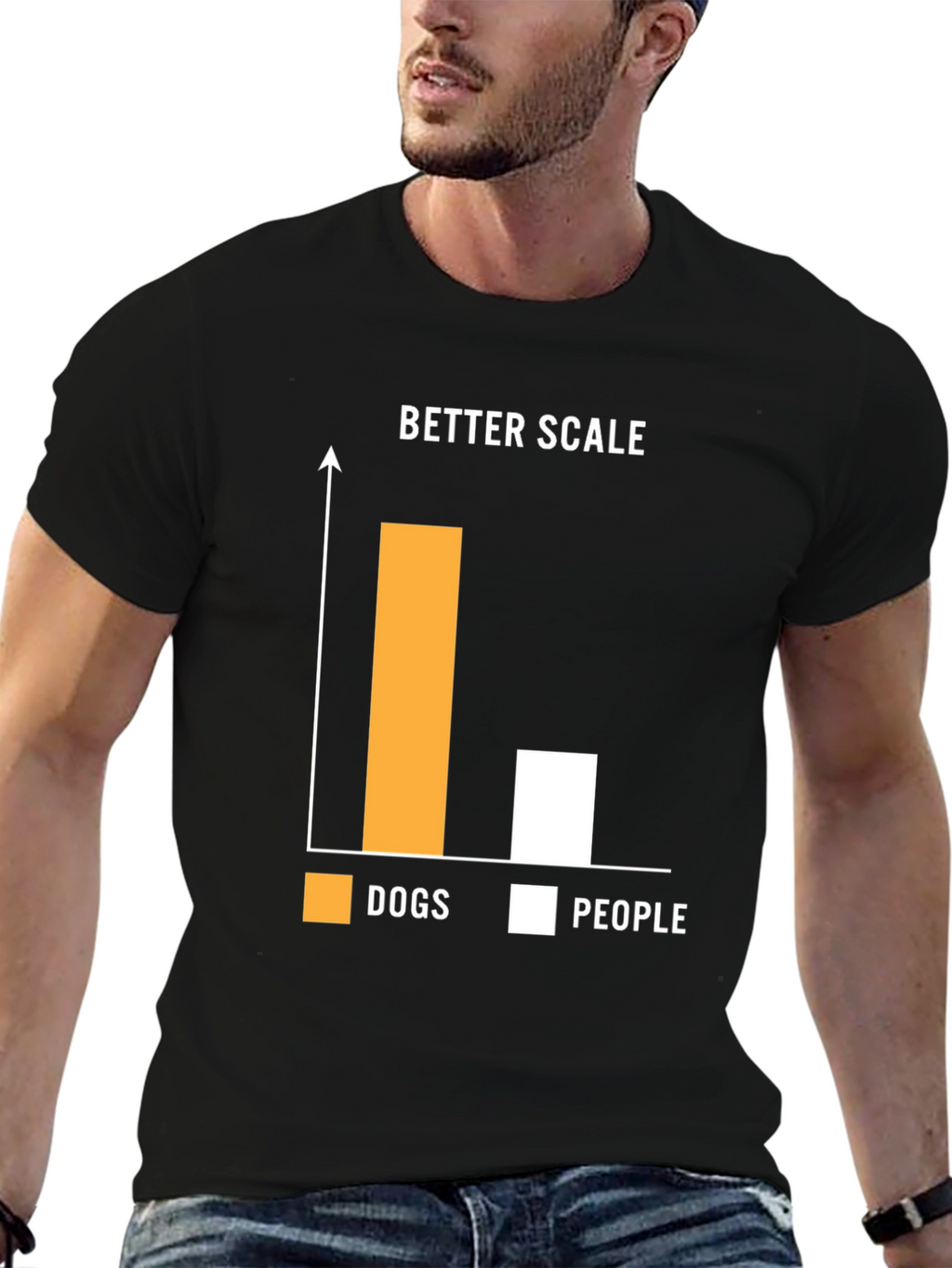 Better Scale Dogs vs People Funny Graphic T-Shirt