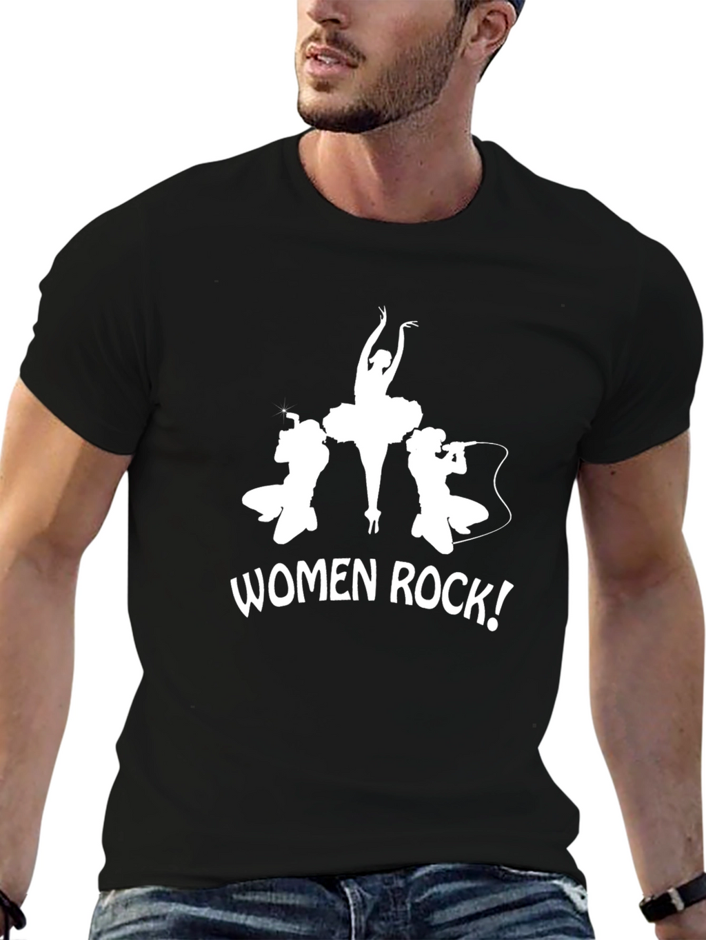 Women Rock T-Shirt - Ballerina & Rocker Design