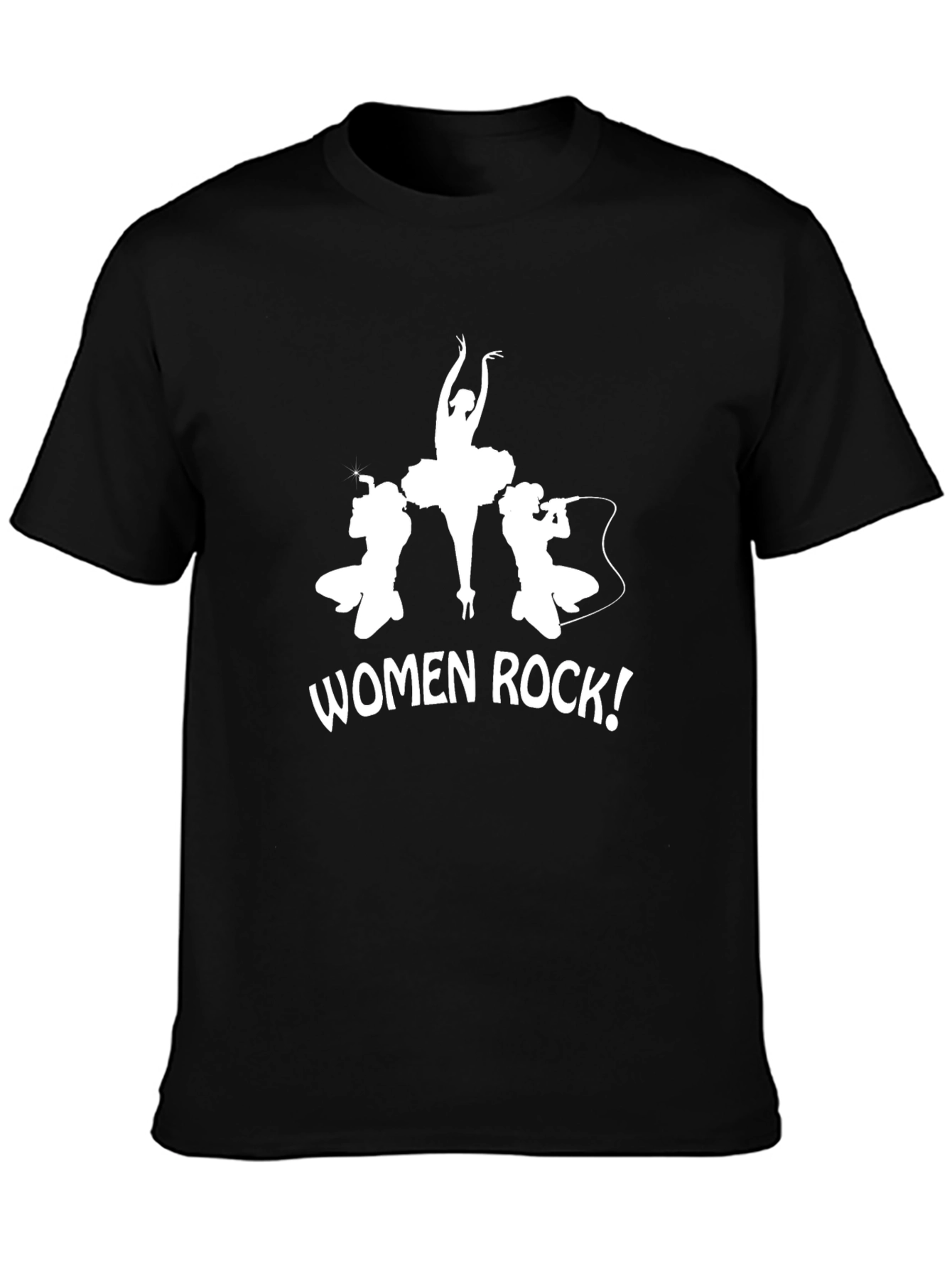 Women Rock T-Shirt - Ballerina & Rocker Design
