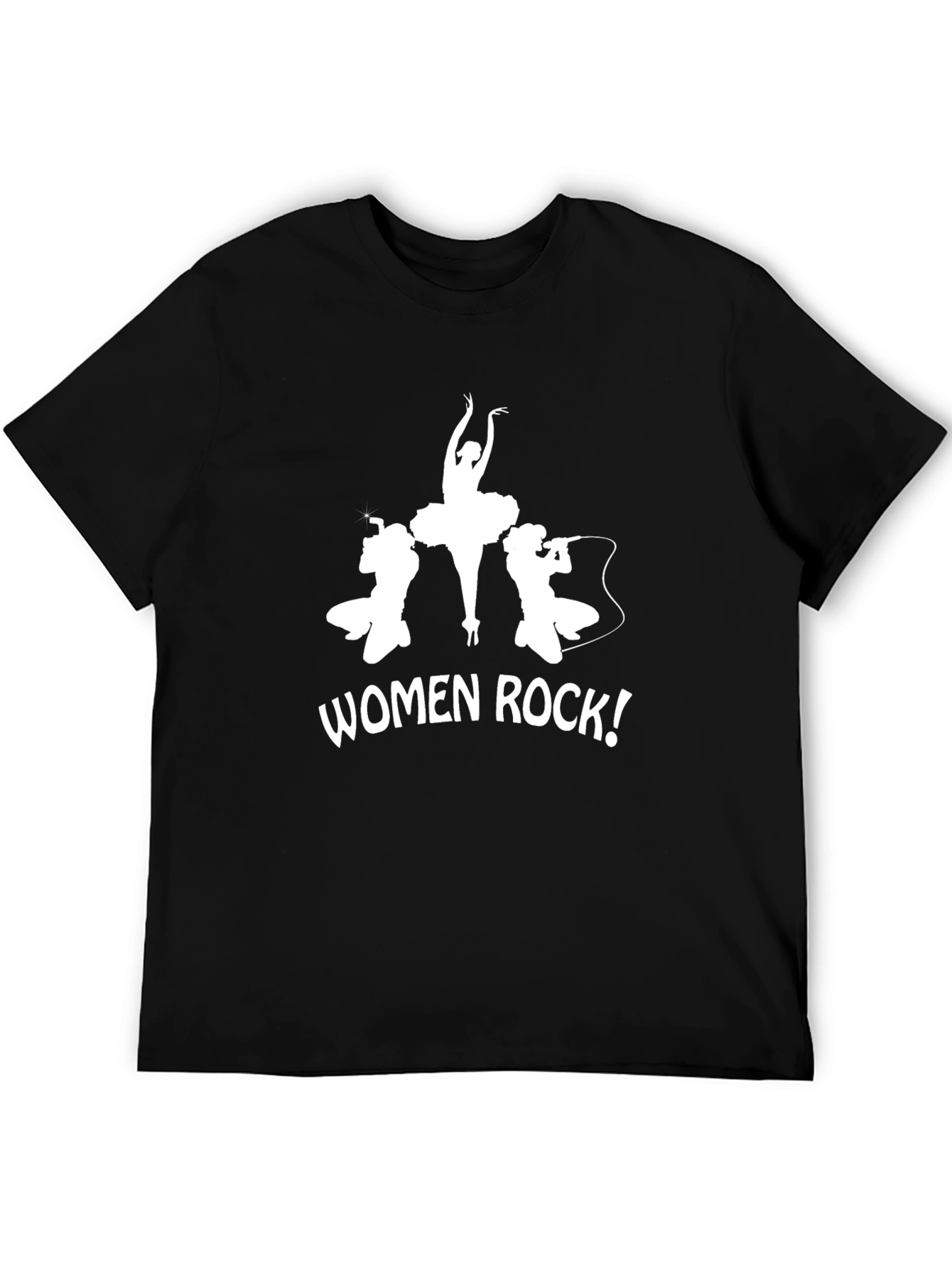 Women Rock T-Shirt - Ballerina & Rocker Design