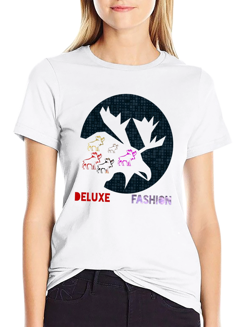 Deluxe Fashion Graphic Print Black T-Shirt