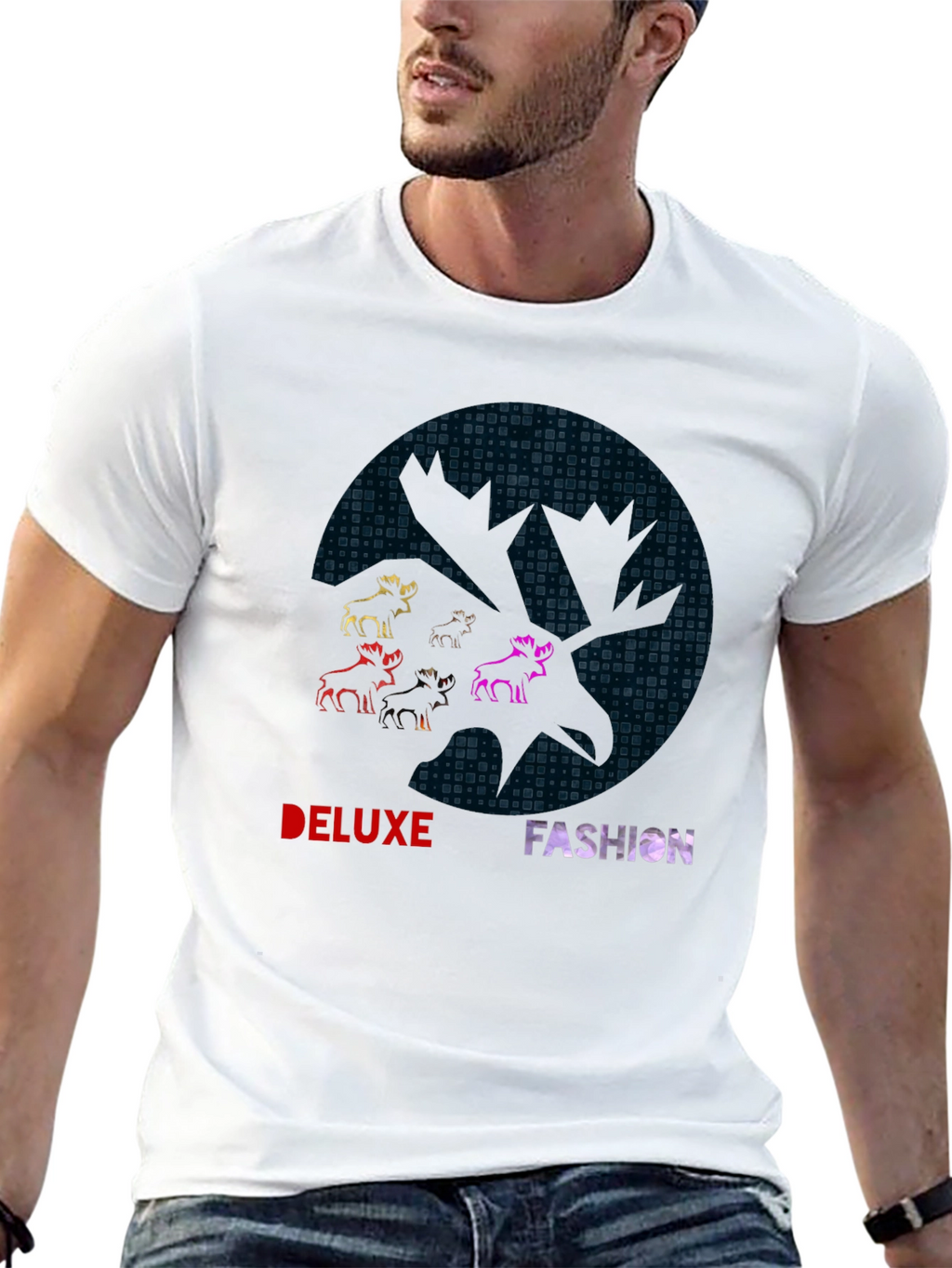 Deluxe Fashion Graphic Print Black T-Shirt