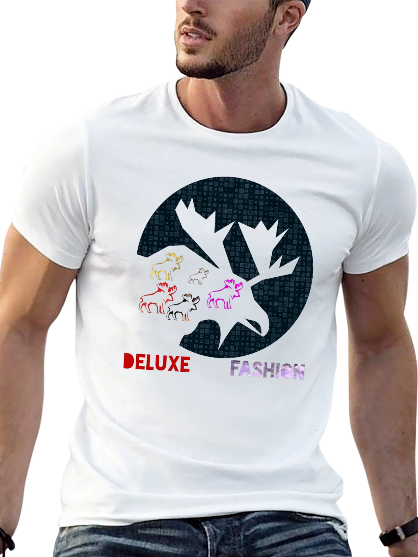 Deluxe Fashion Graphic Print Black T-Shirt