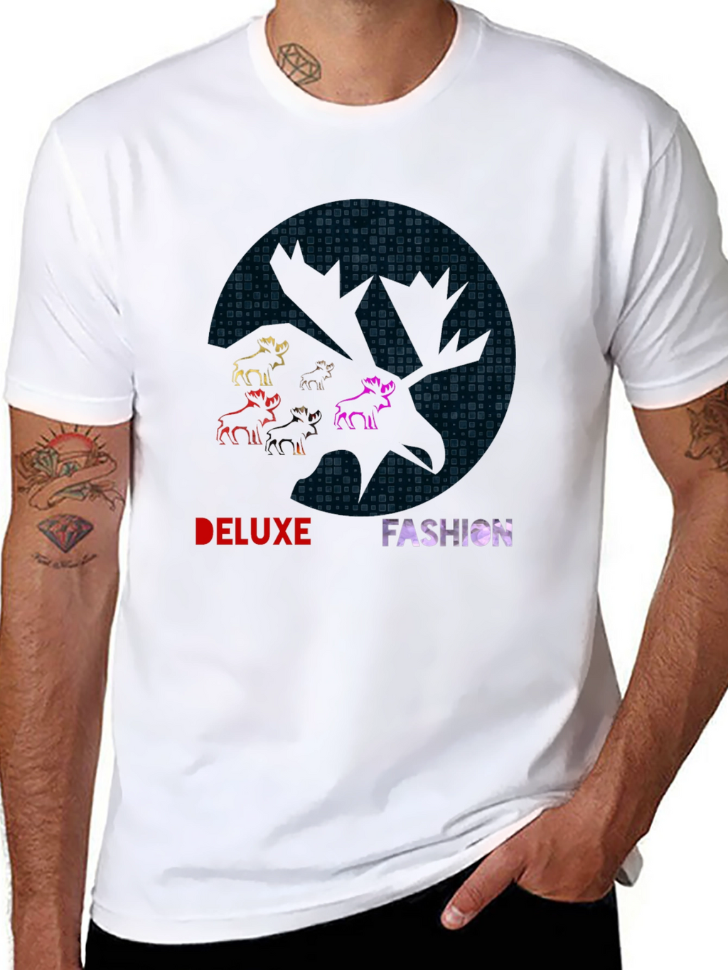 Deluxe Fashion Graphic Print Black T-Shirt