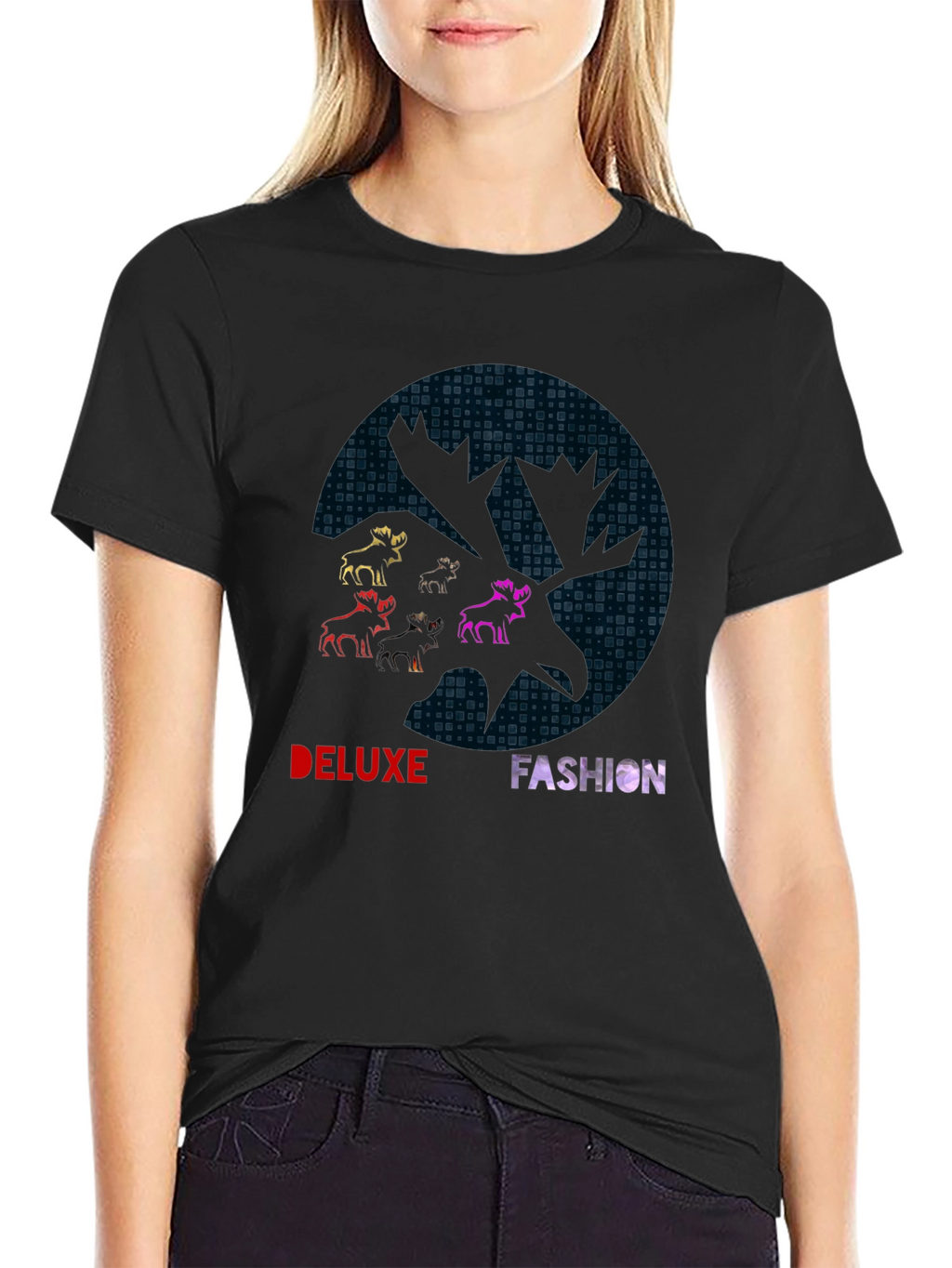 Deluxe Fashion Graphic Print Black T-Shirt