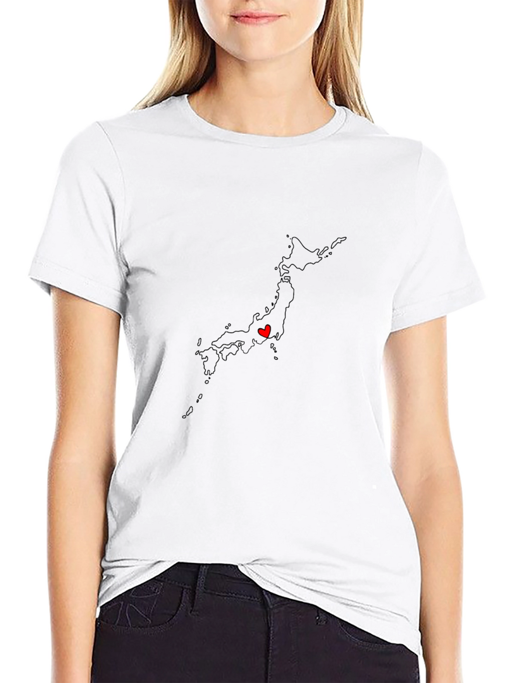 Japan Map Heart Graphic T-Shirt