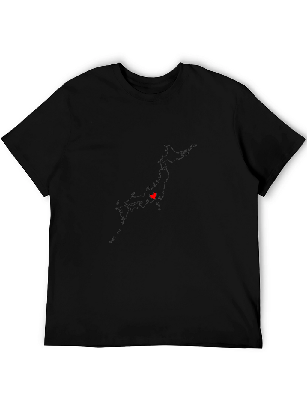 Japan Map Heart Graphic T-Shirt