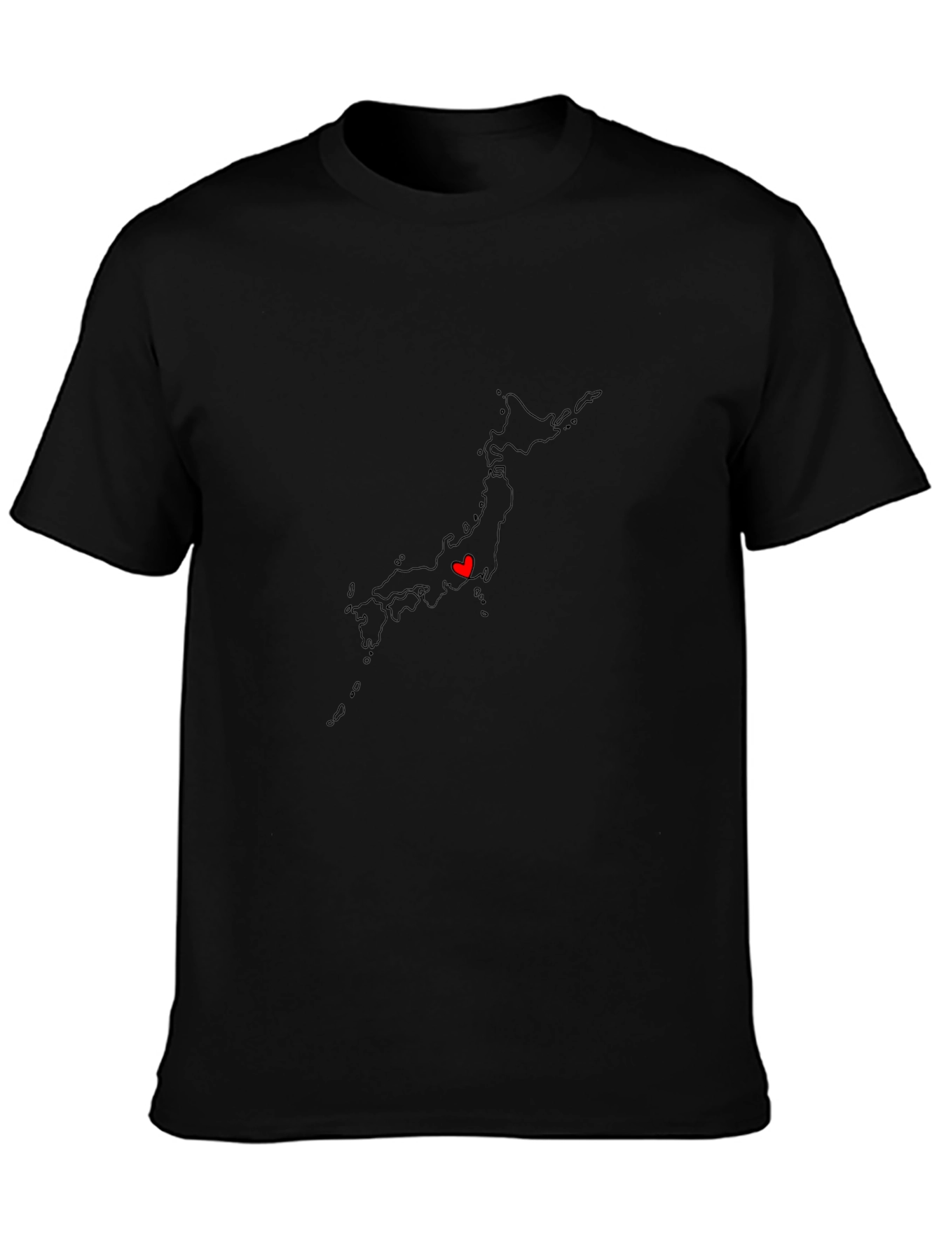 Japan Map Heart Graphic T-Shirt