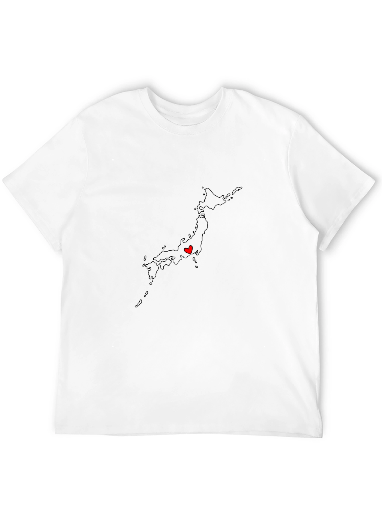 Japan Map Heart Graphic T-Shirt