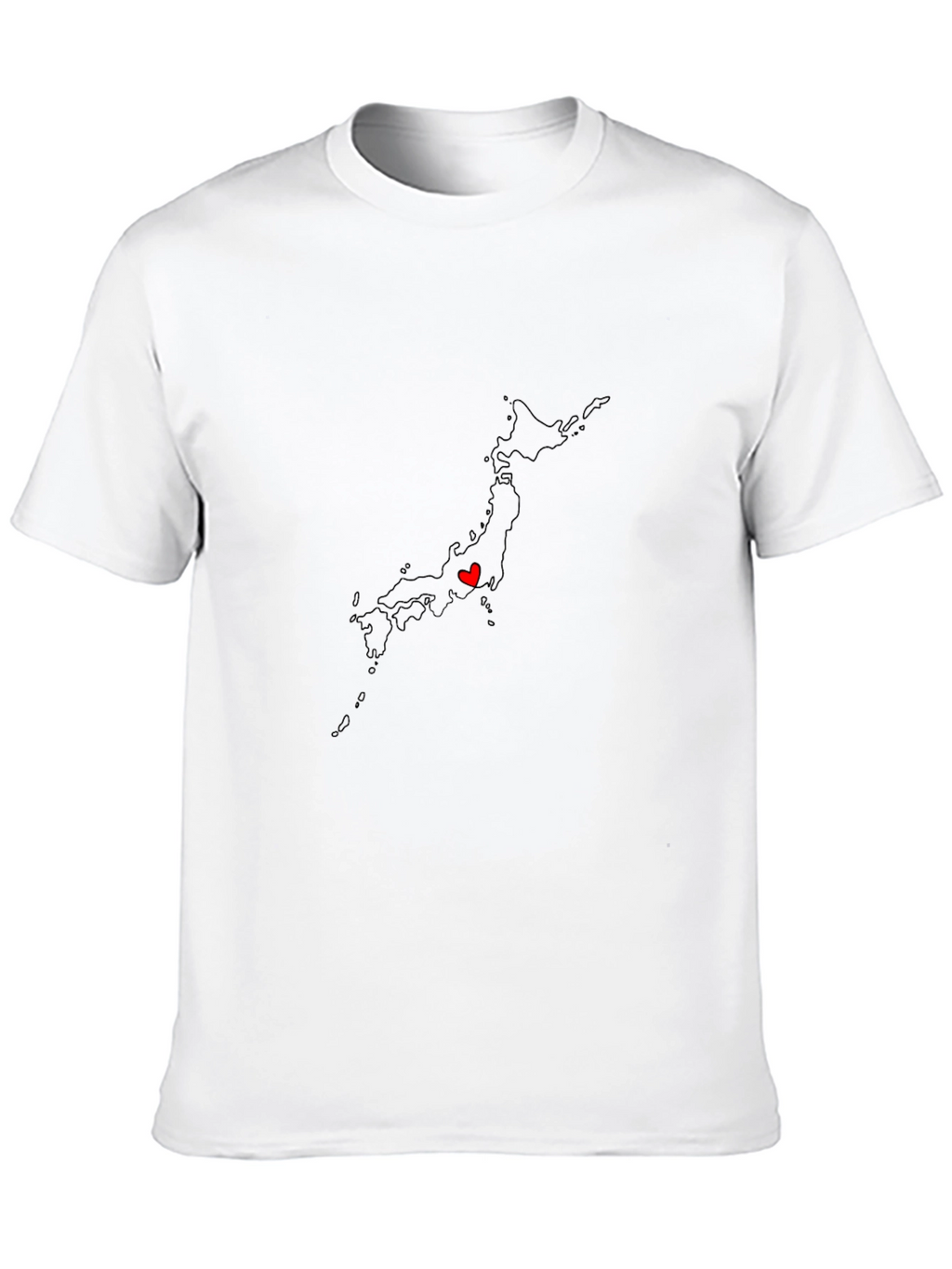 Japan Map Heart Graphic T-Shirt