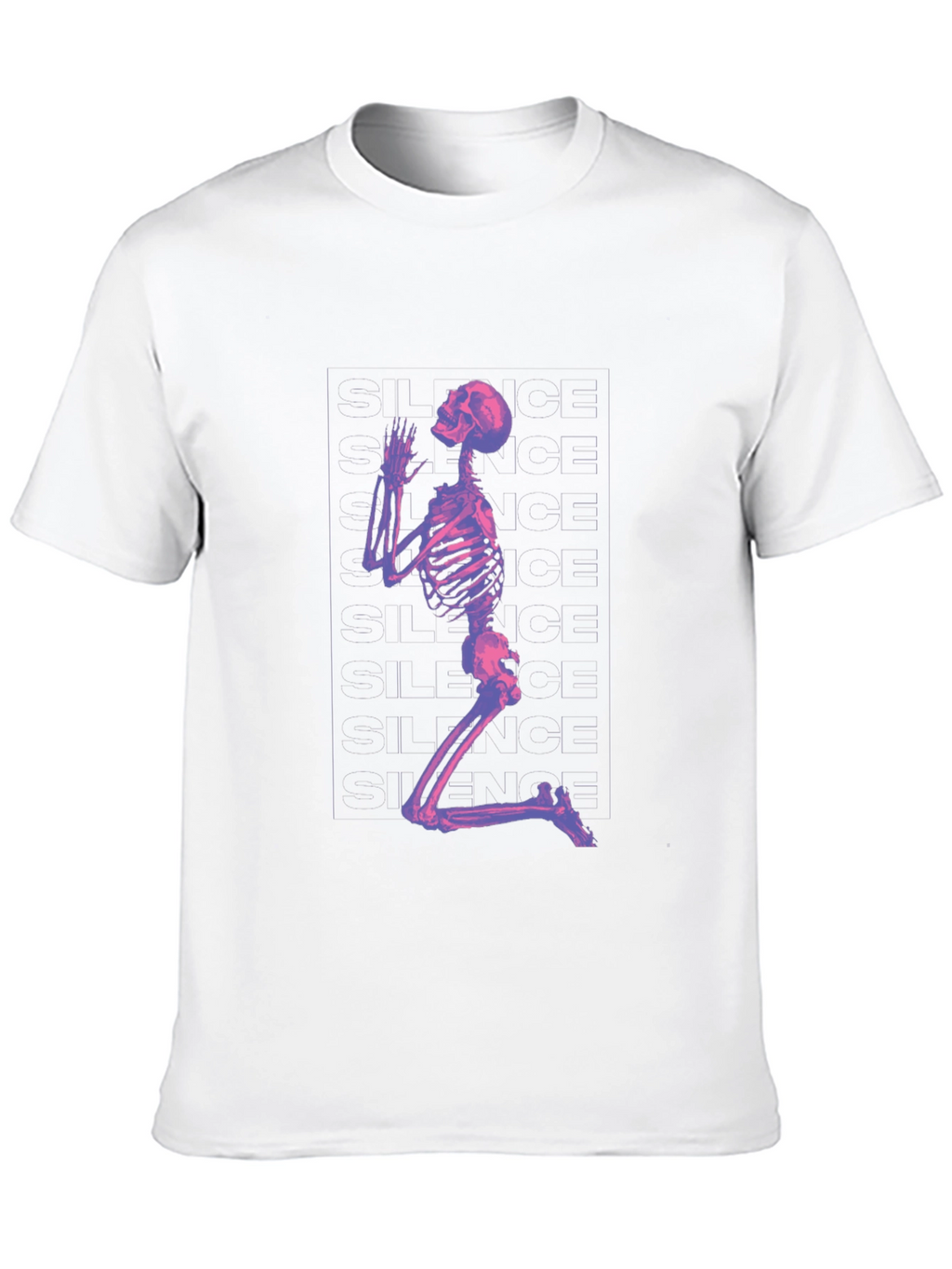 Praying Skeleton Graphic T-Shirt - Black