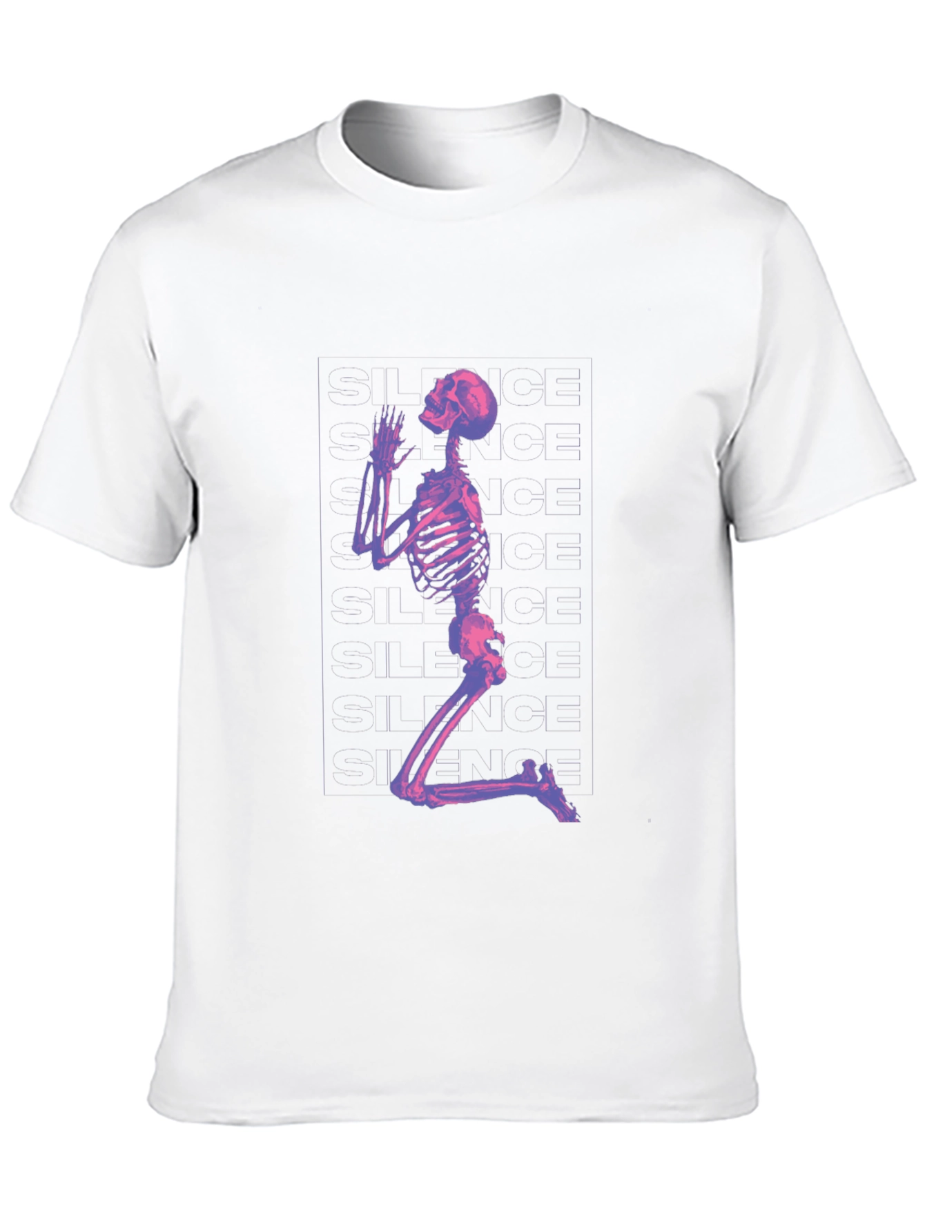 Praying Skeleton Graphic T-Shirt - Black