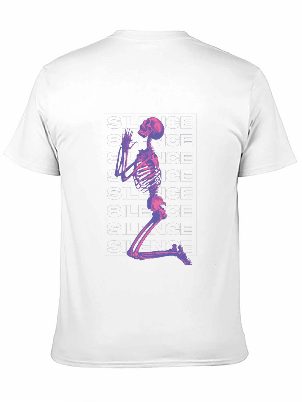 Praying Skeleton Graphic T-Shirt - Black