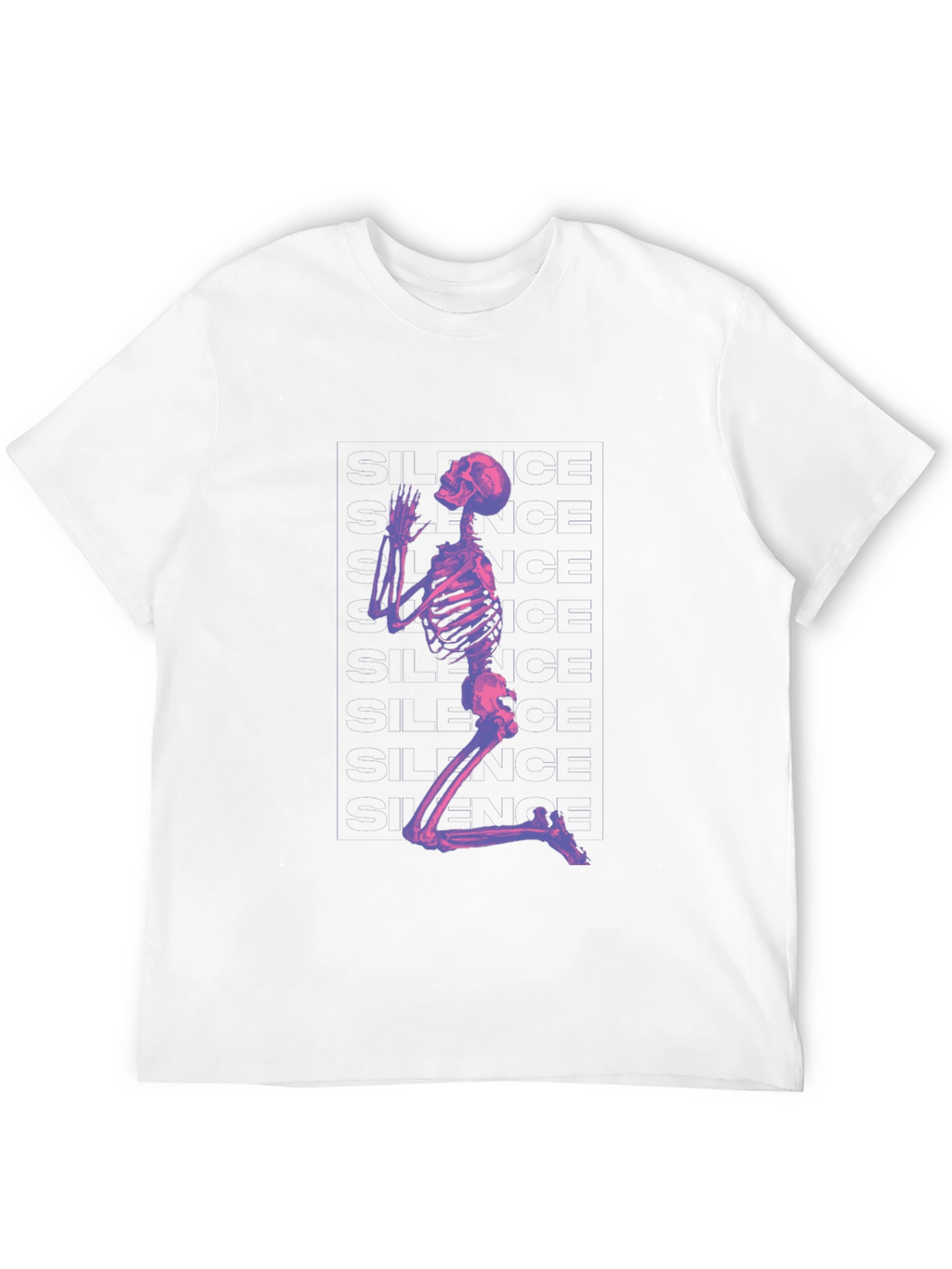 Praying Skeleton Graphic T-Shirt - Black