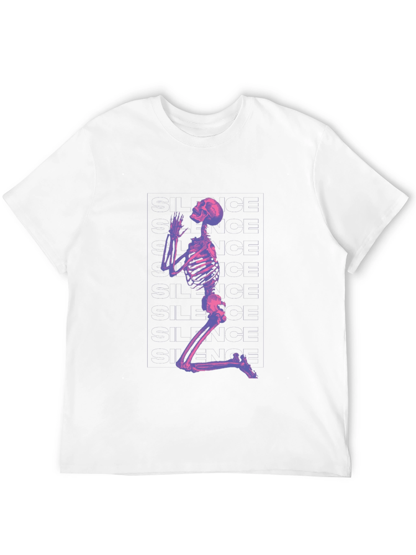 Praying Skeleton Graphic T-Shirt - Black
