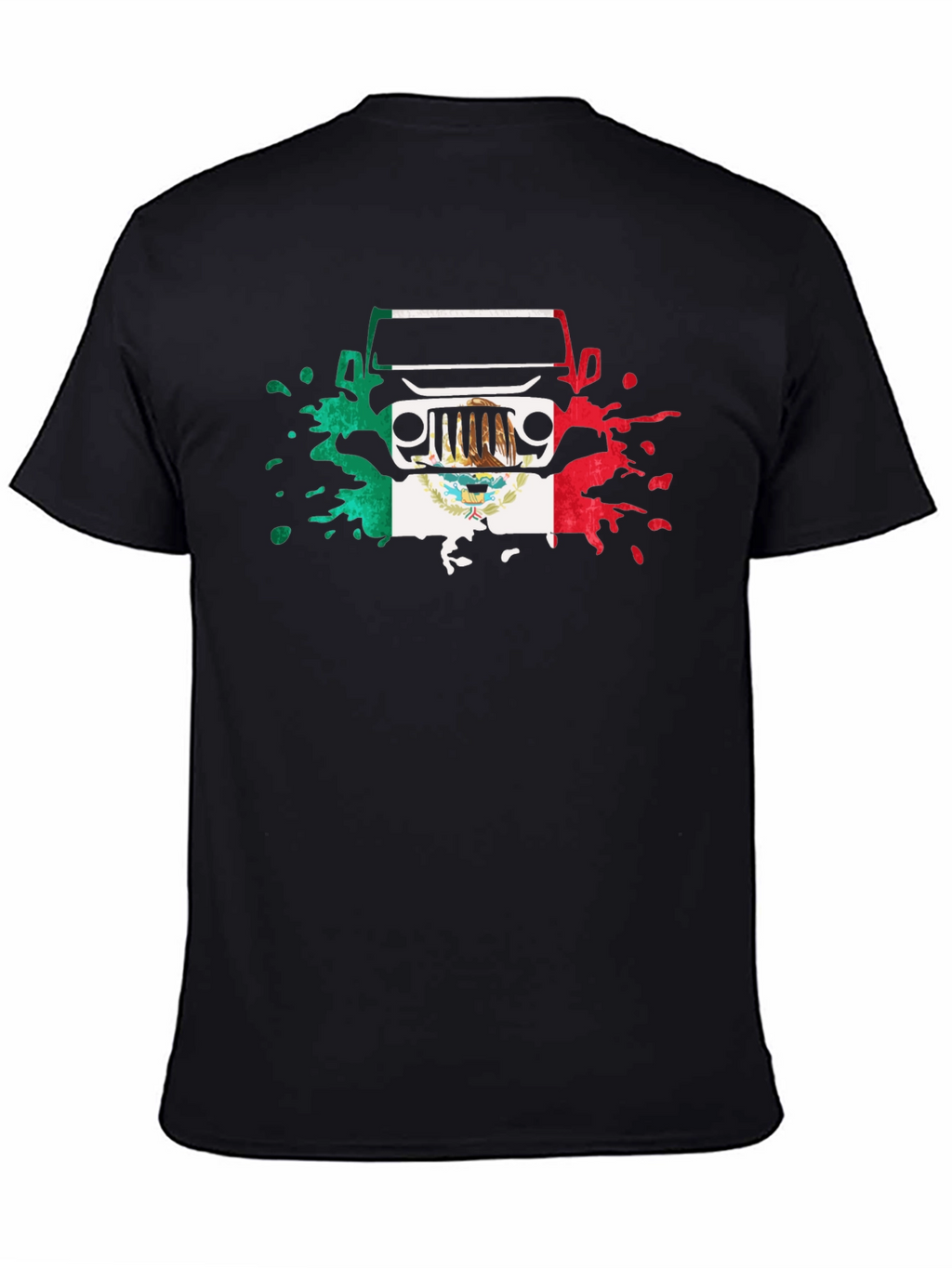 Mexican Flag Jeep T-Shirt - Black