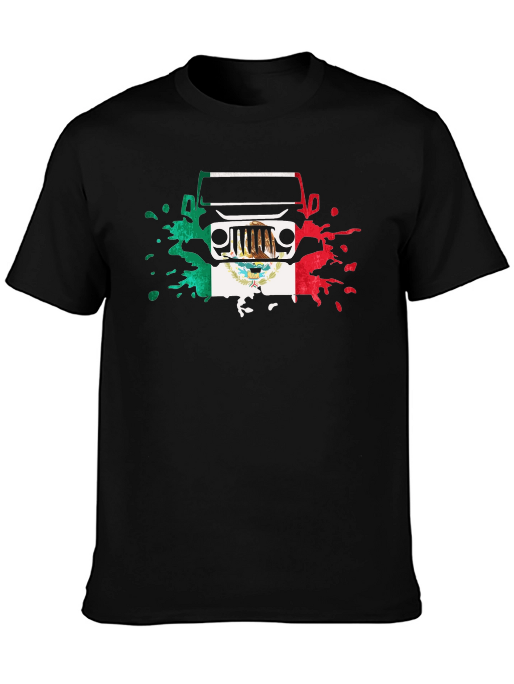 Mexican Flag Jeep T-Shirt - Black