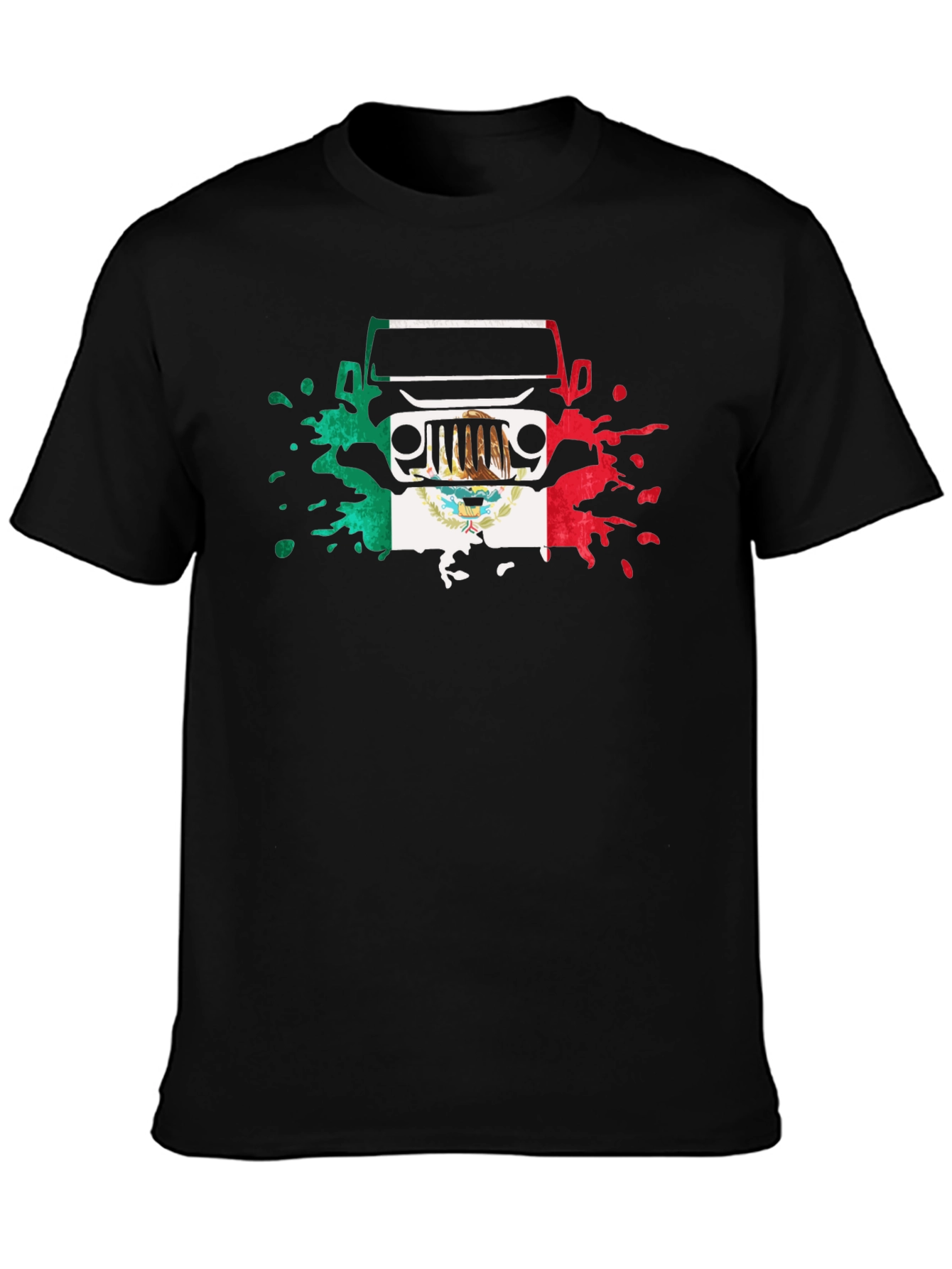 Mexican Flag Jeep T-Shirt - Black