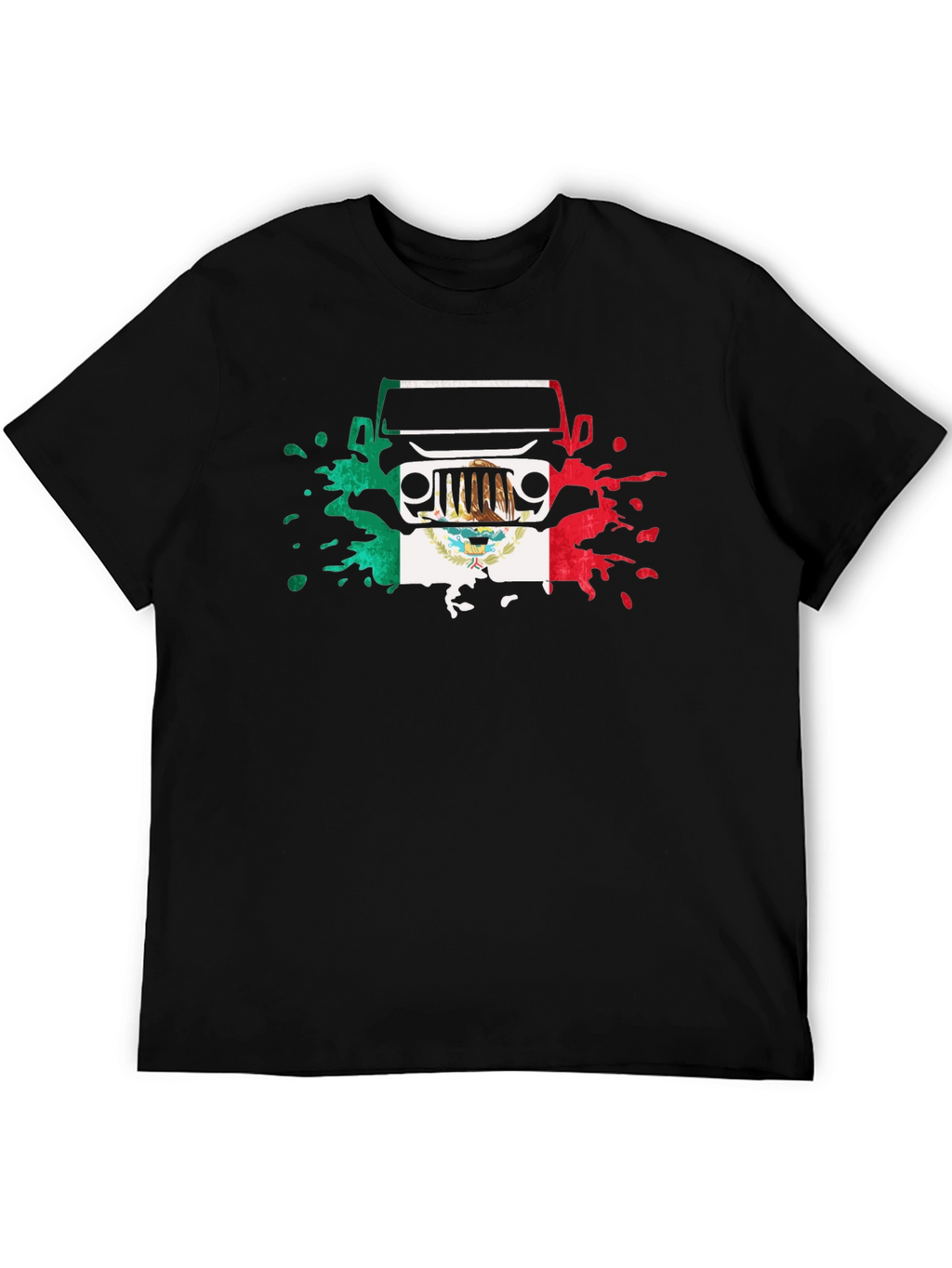 Mexican Flag Jeep T-Shirt - Black