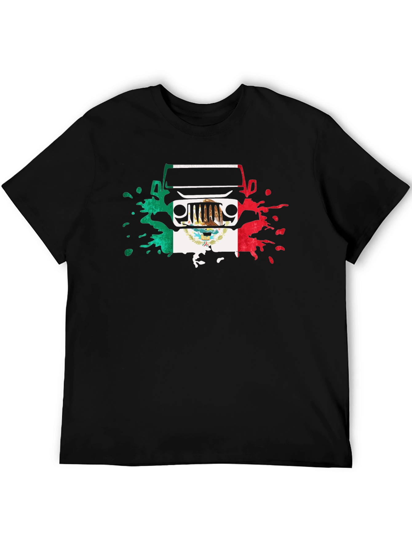 Mexican Flag Jeep T-Shirt - Black