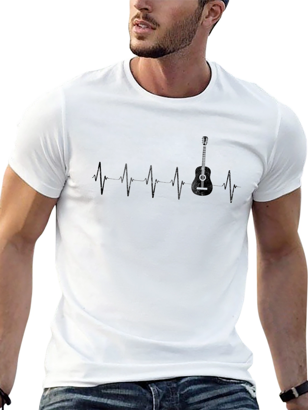 Guitar Heartbeat T-Shirt - Musician Tee