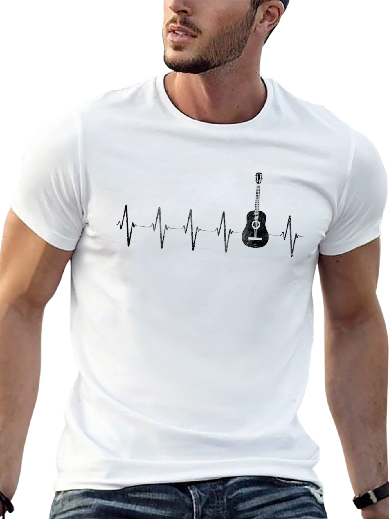 Guitar Heartbeat T-Shirt - Musician Tee