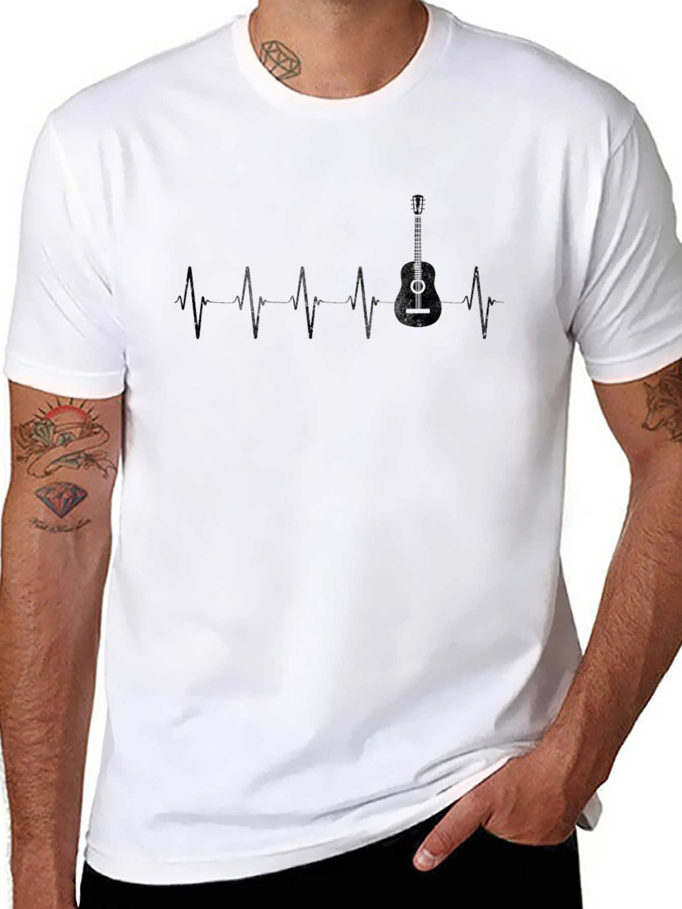 Guitar Heartbeat T-Shirt - Musician Tee