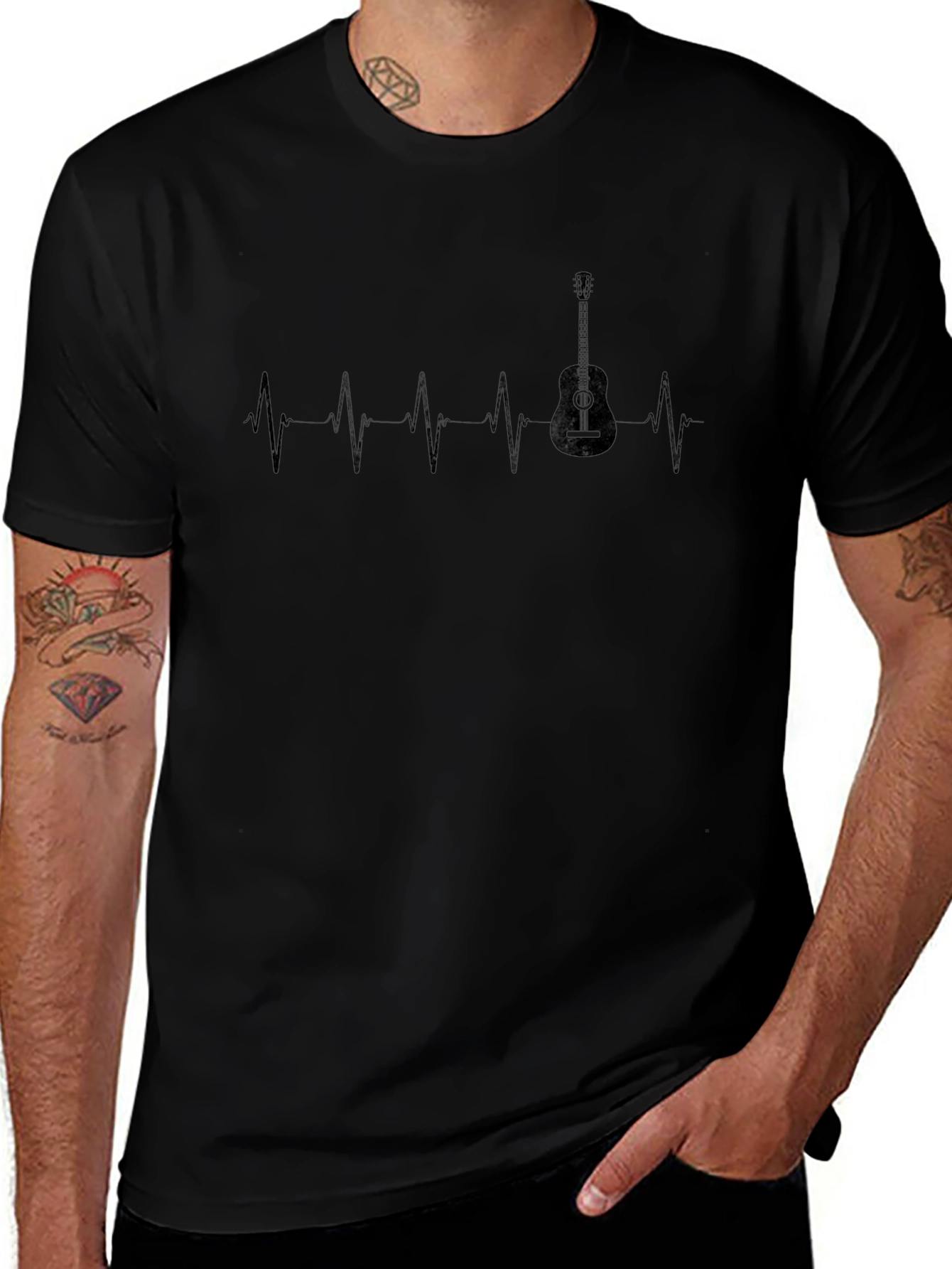 Guitar Heartbeat T-Shirt - Musician Tee
