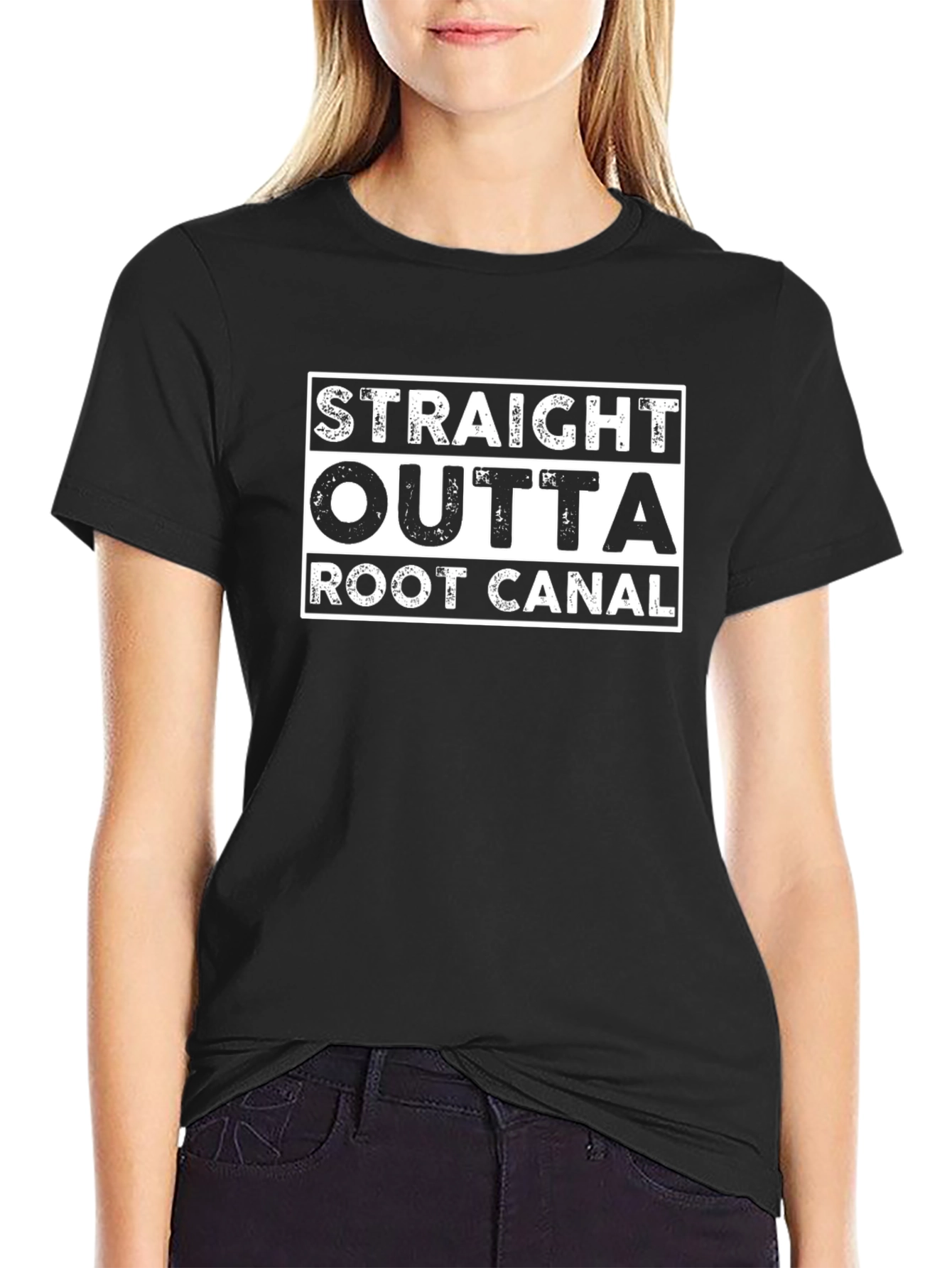 Straight Outta Root Canal Black T-Shirt
