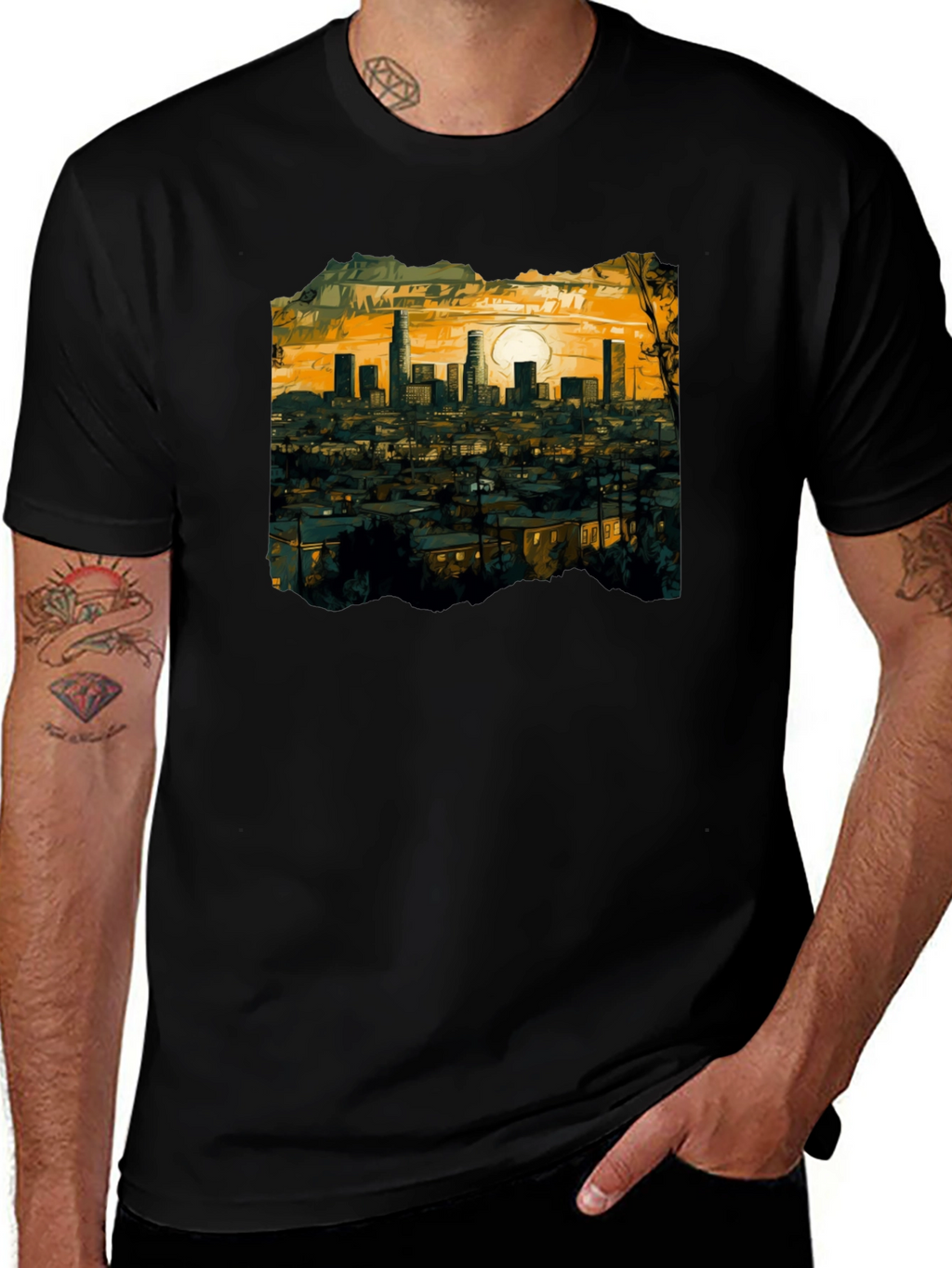 LA Sunset Graphic Tee - Soft Cotton Comfort