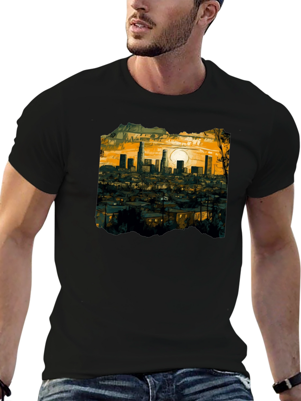 LA Sunset Graphic Tee - Soft Cotton Comfort