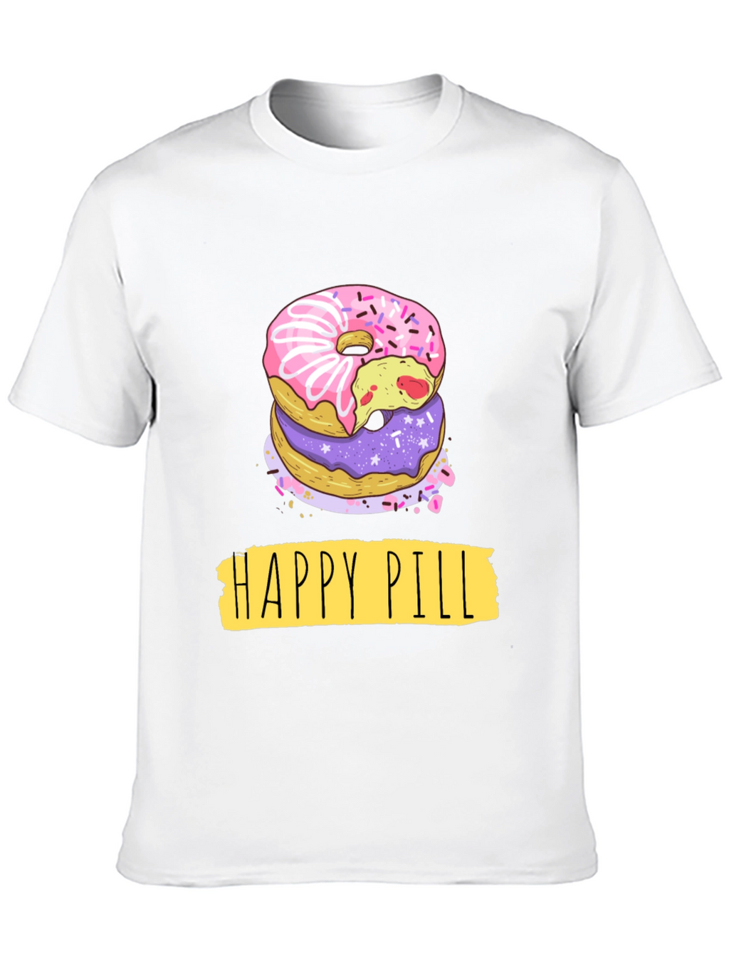 Happy Pill Donut Graphic T-Shirt