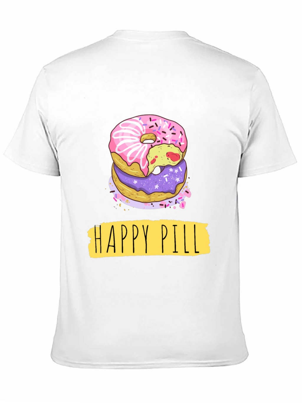 Happy Pill Donut Graphic T-Shirt