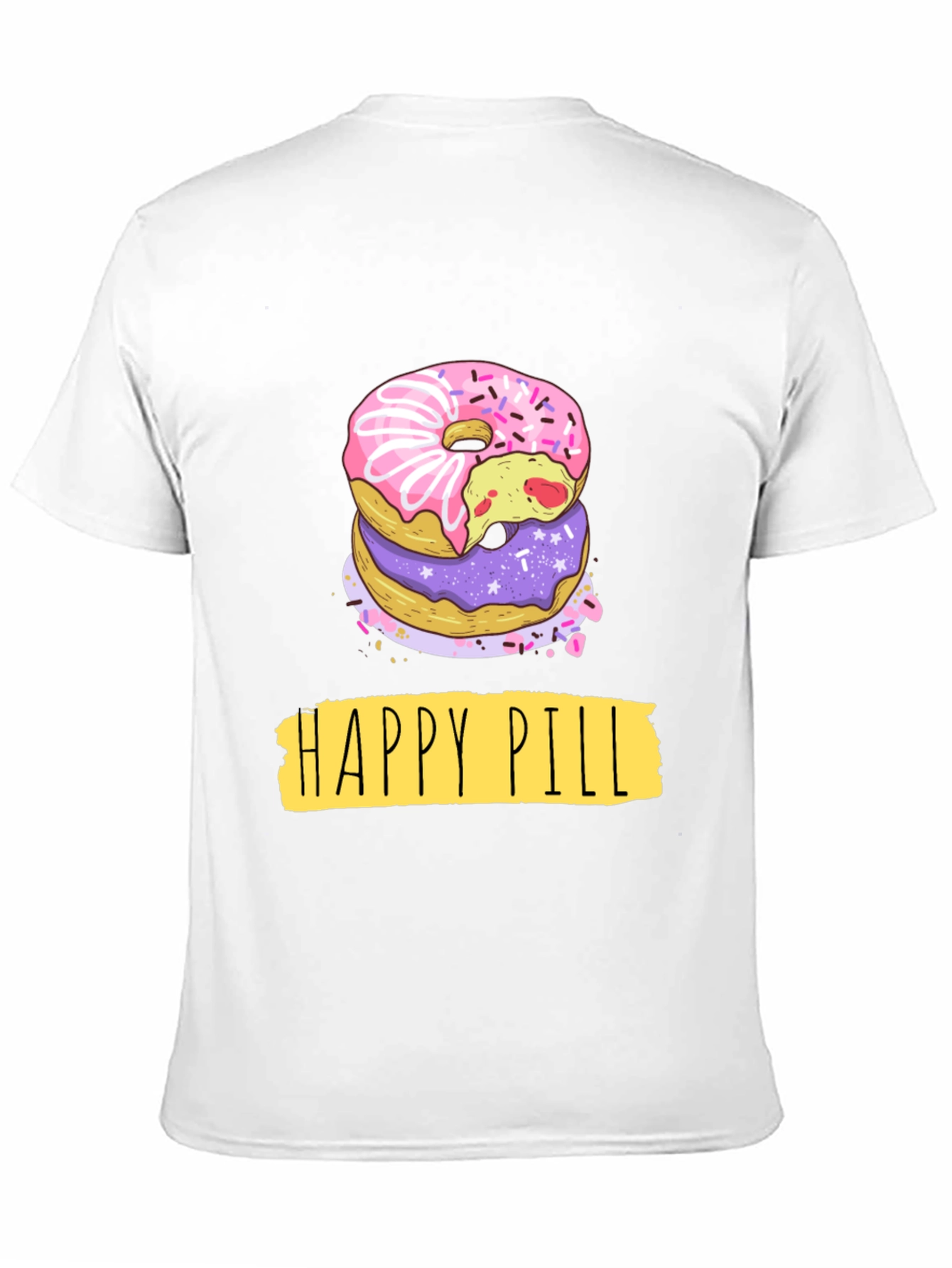 Happy Pill Donut Graphic T-Shirt