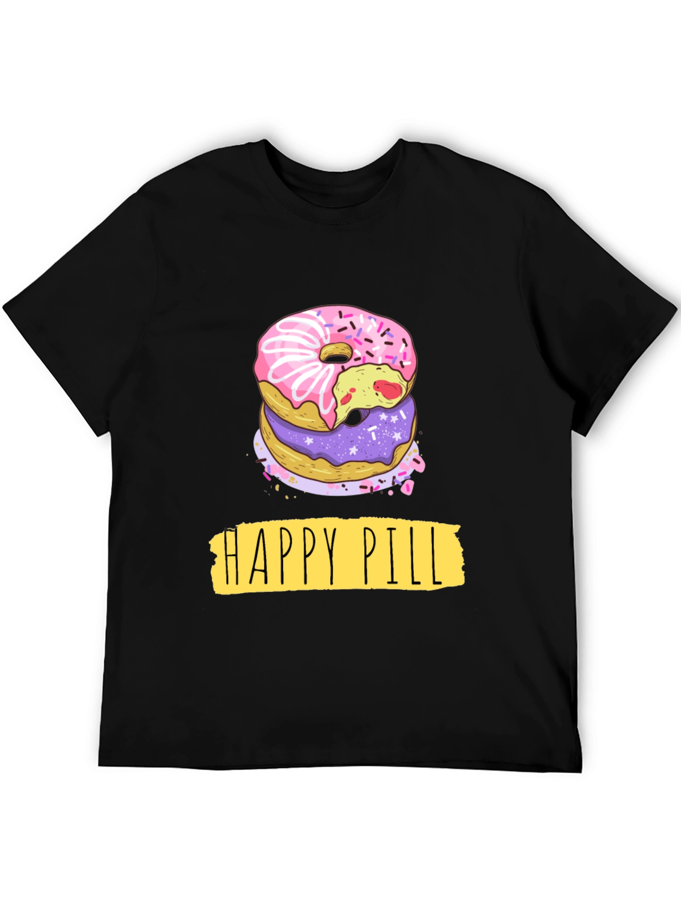 Happy Pill Donut Graphic T-Shirt