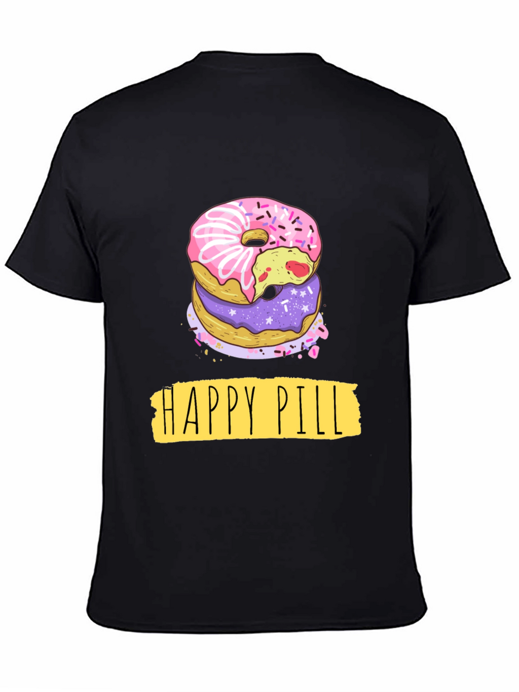 Happy Pill Donut Graphic T-Shirt