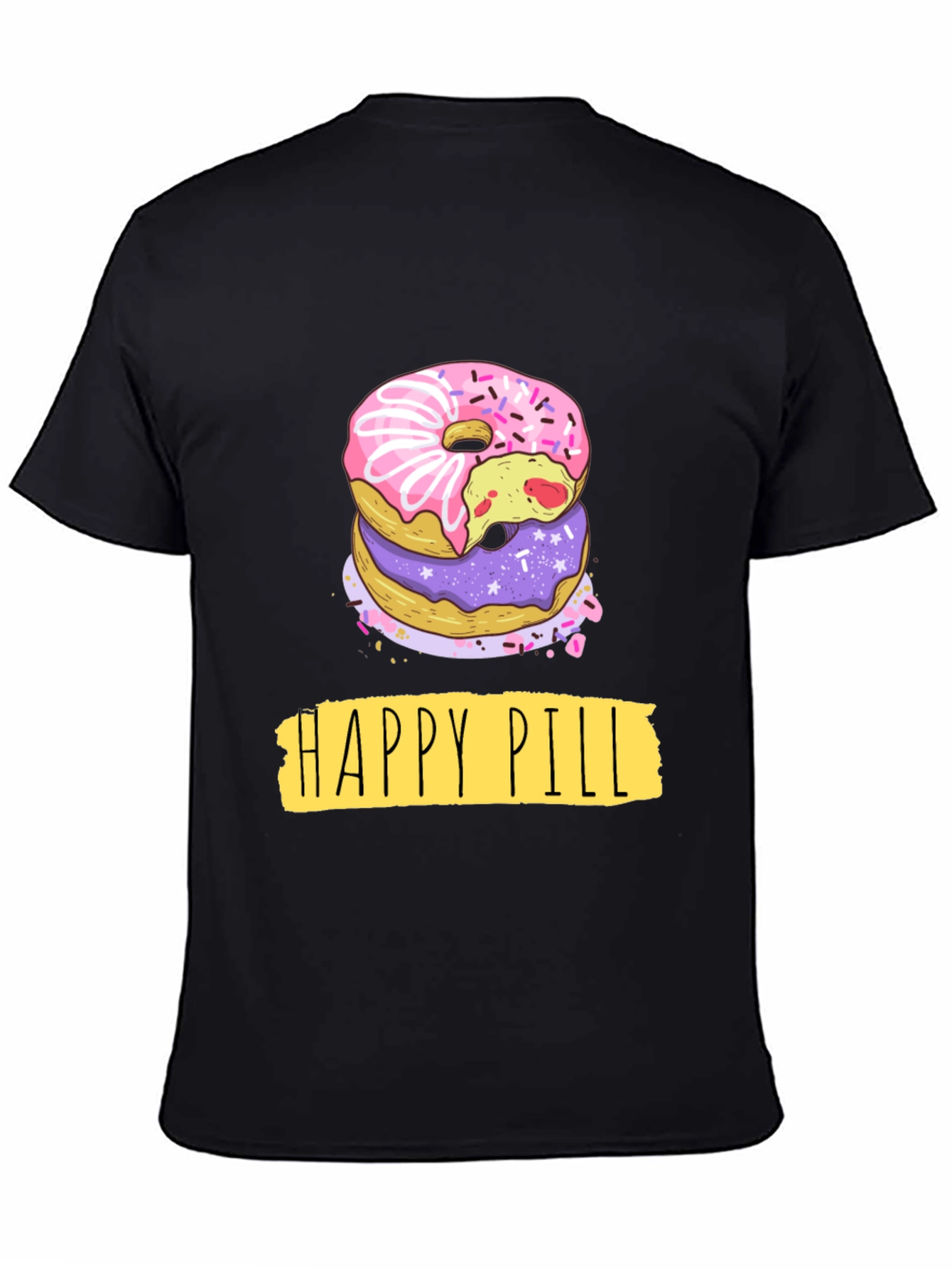 Happy Pill Donut Graphic T-Shirt