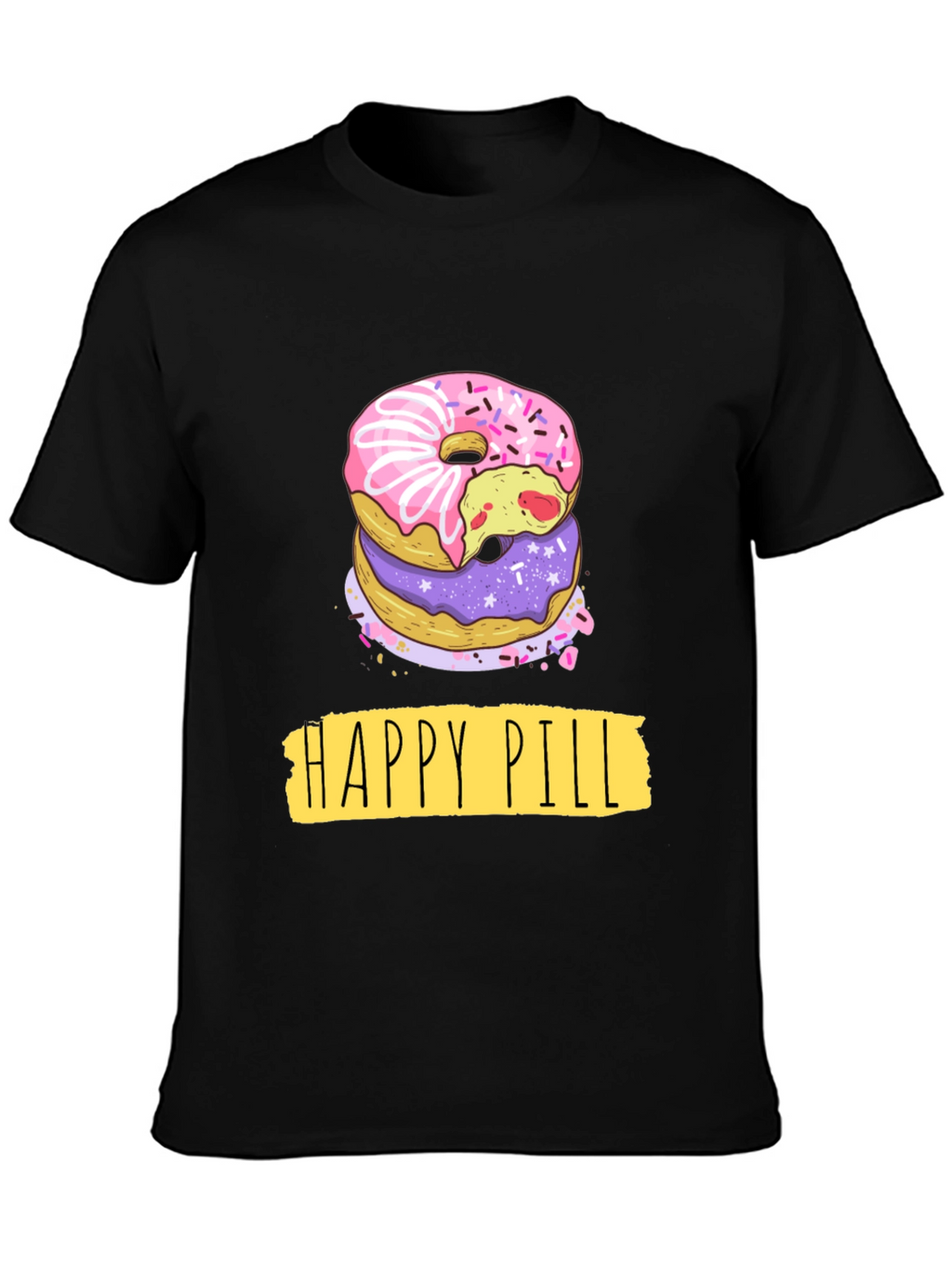 Happy Pill Donut Graphic T-Shirt