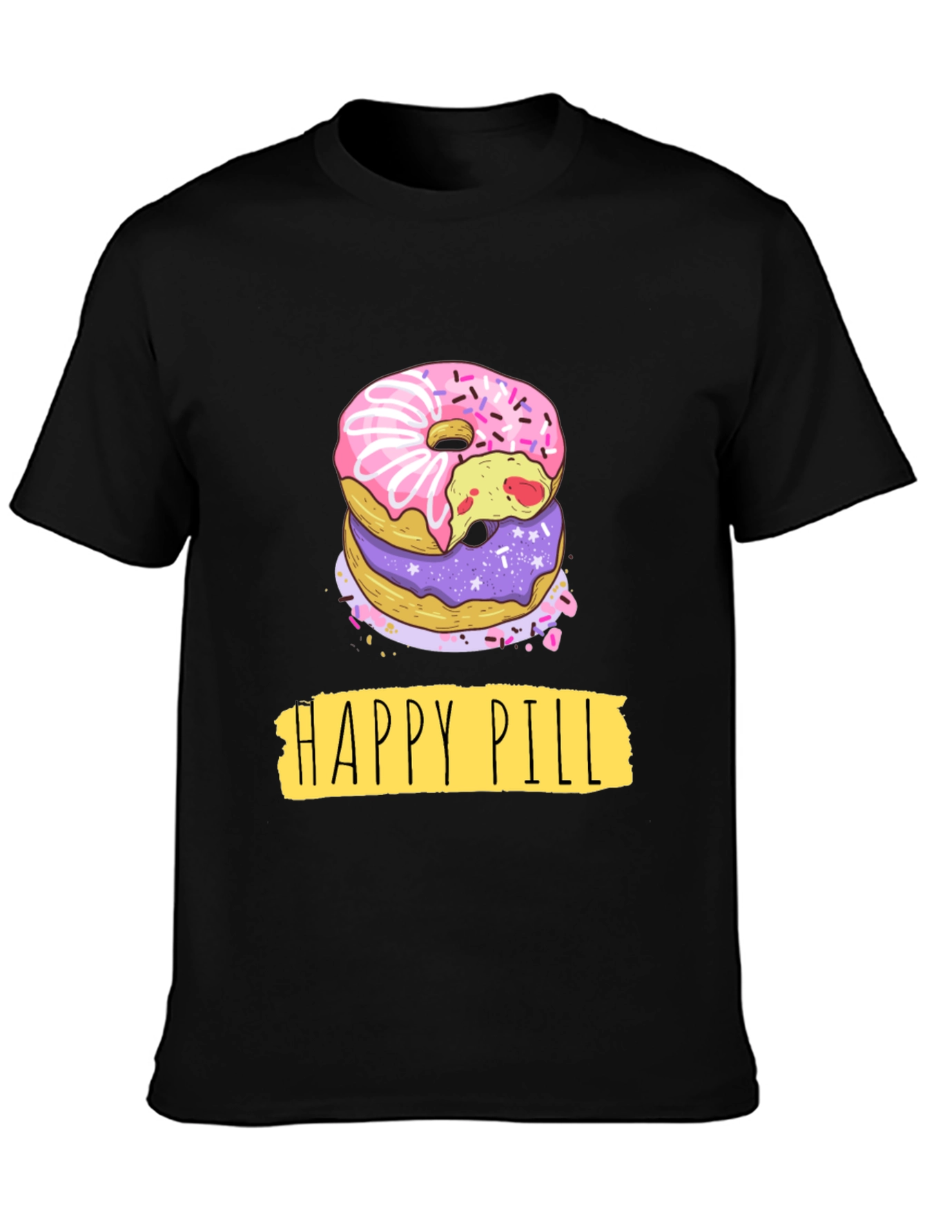 Happy Pill Donut Graphic T-Shirt