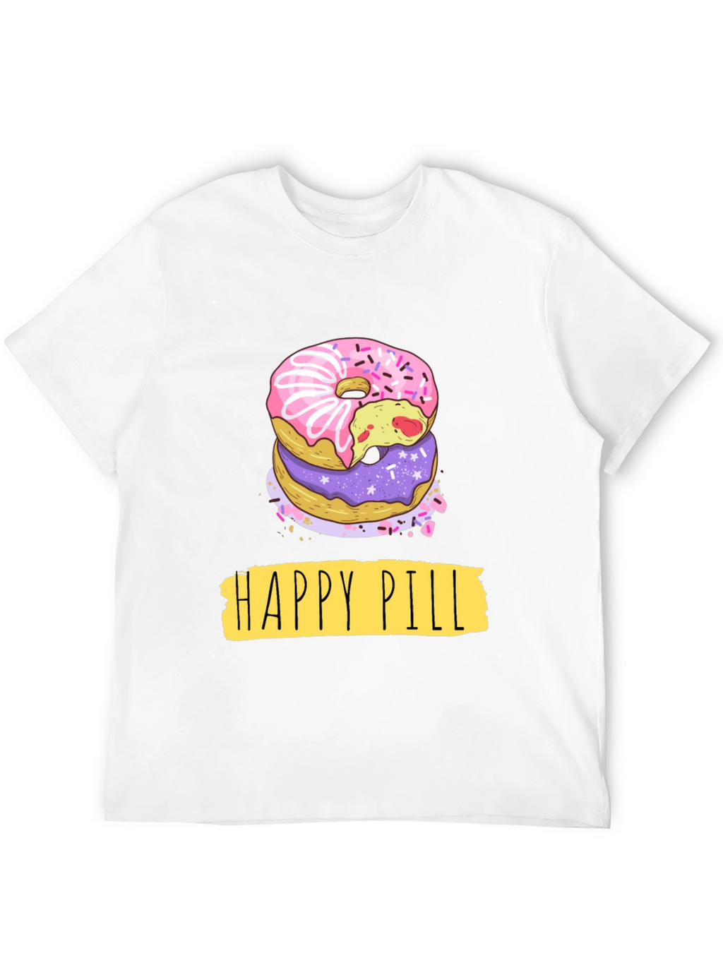 Happy Pill Donut Graphic T-Shirt