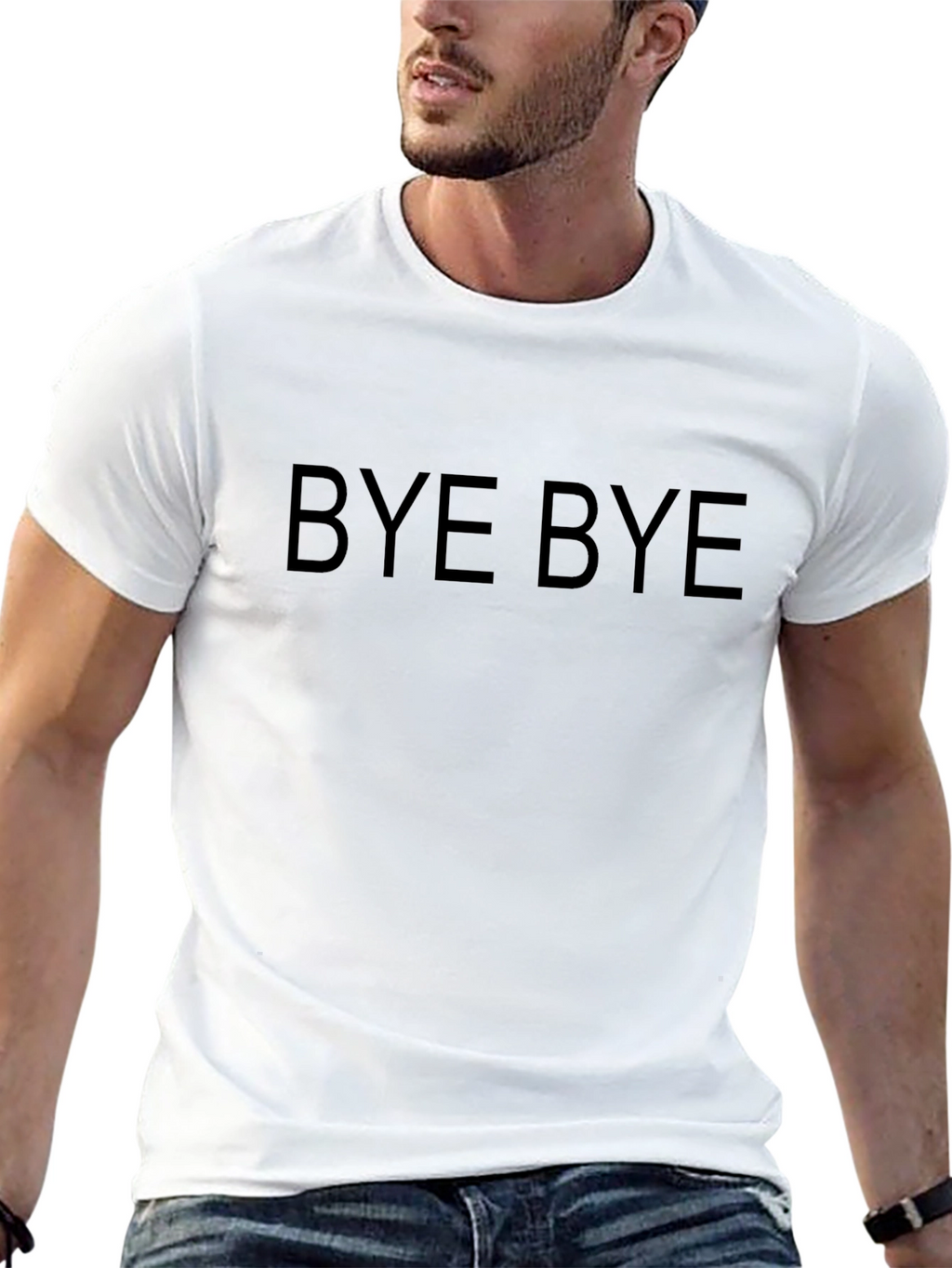 Bye Bye Graphic Tee - Classic Black Cotton T-Shirt