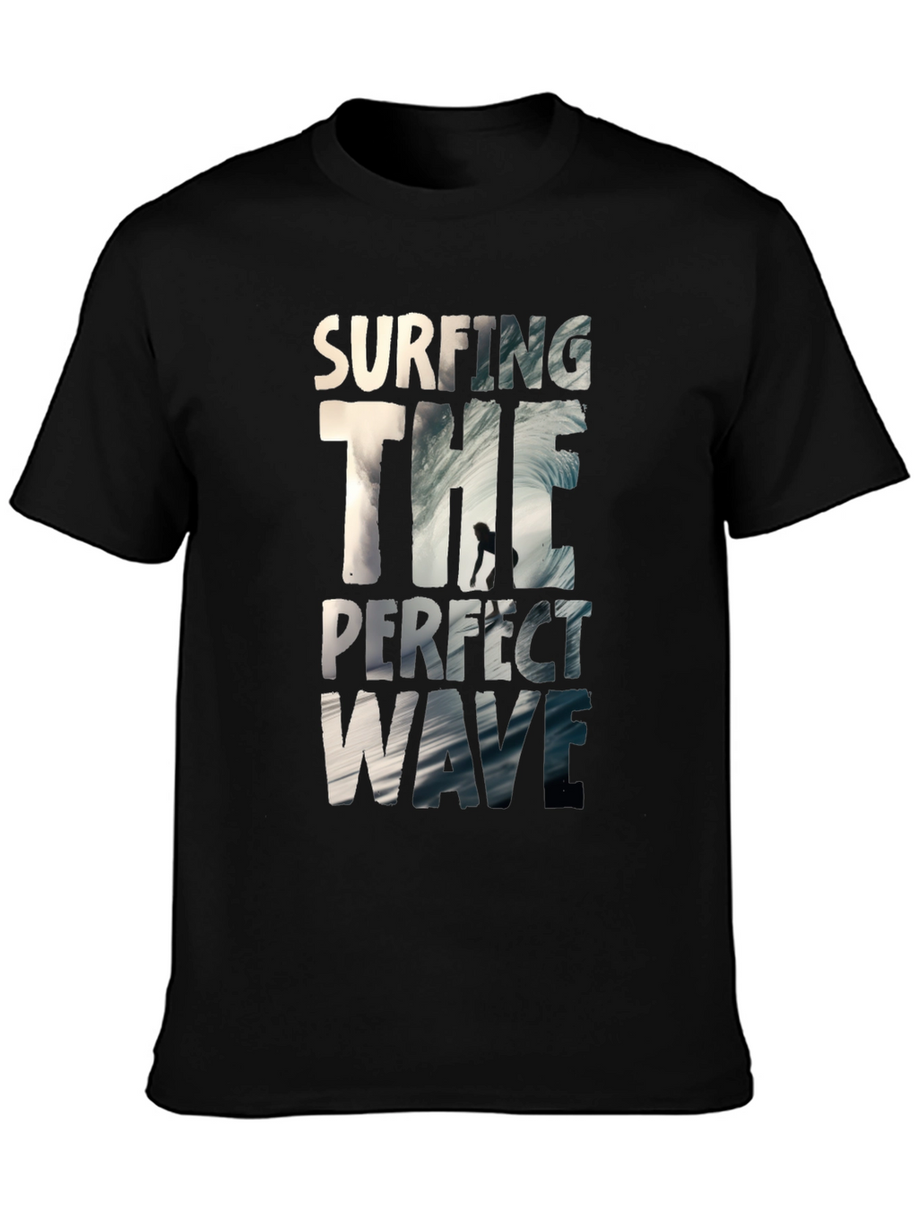 Surfing the Perfect Wave Black T-Shirt