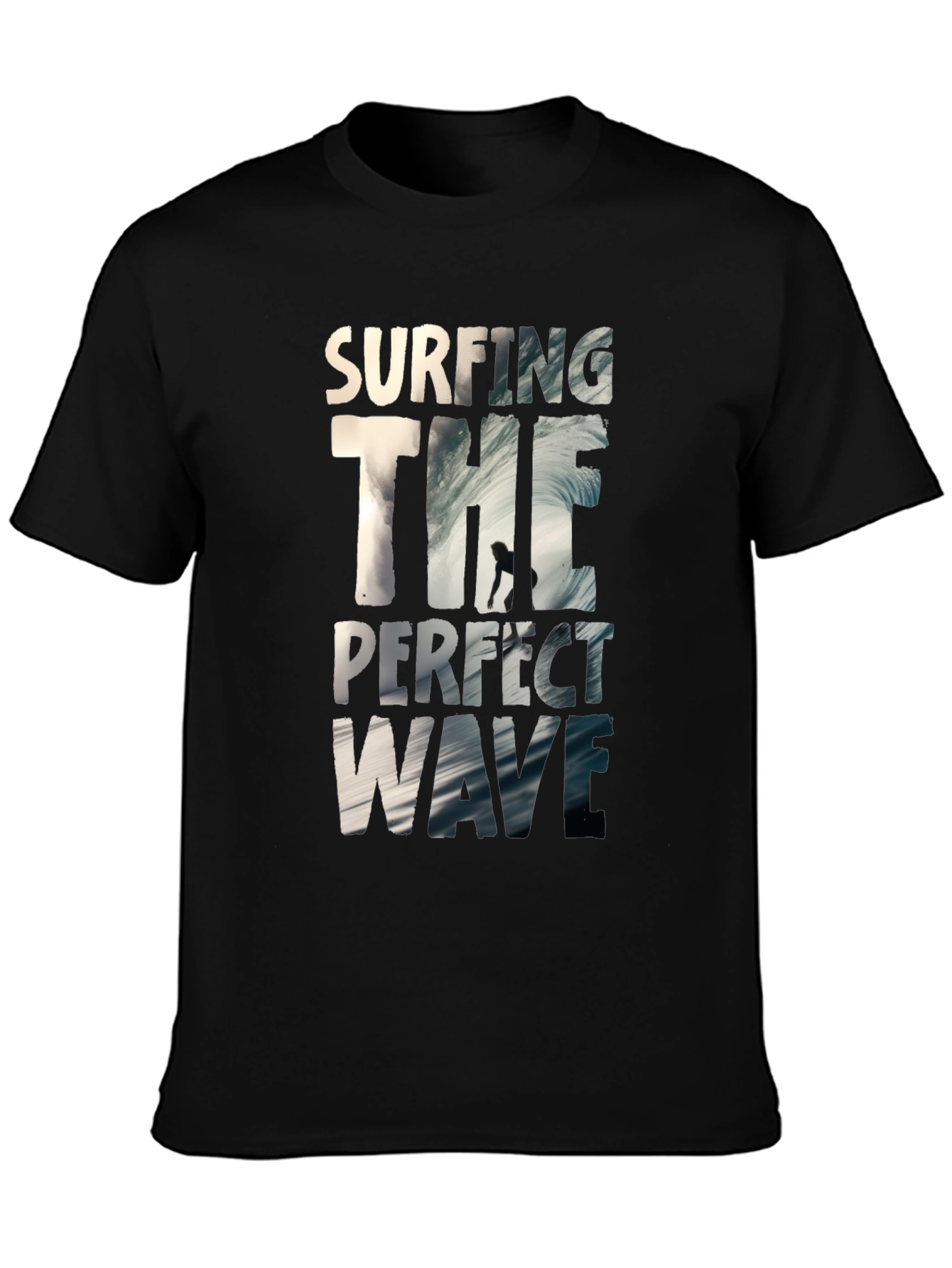 Surfing the Perfect Wave Black T-Shirt