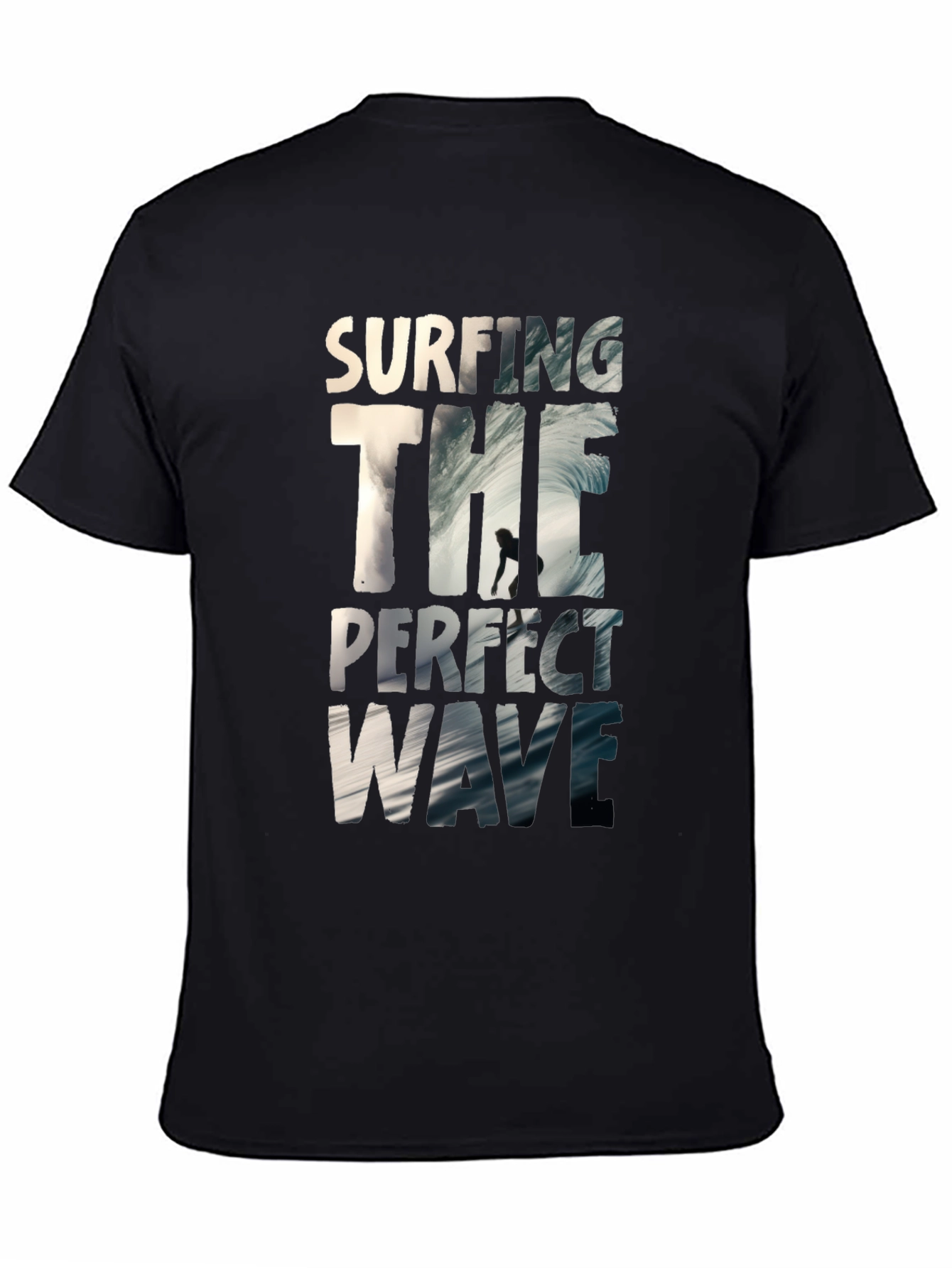 Surfing the Perfect Wave Black T-Shirt
