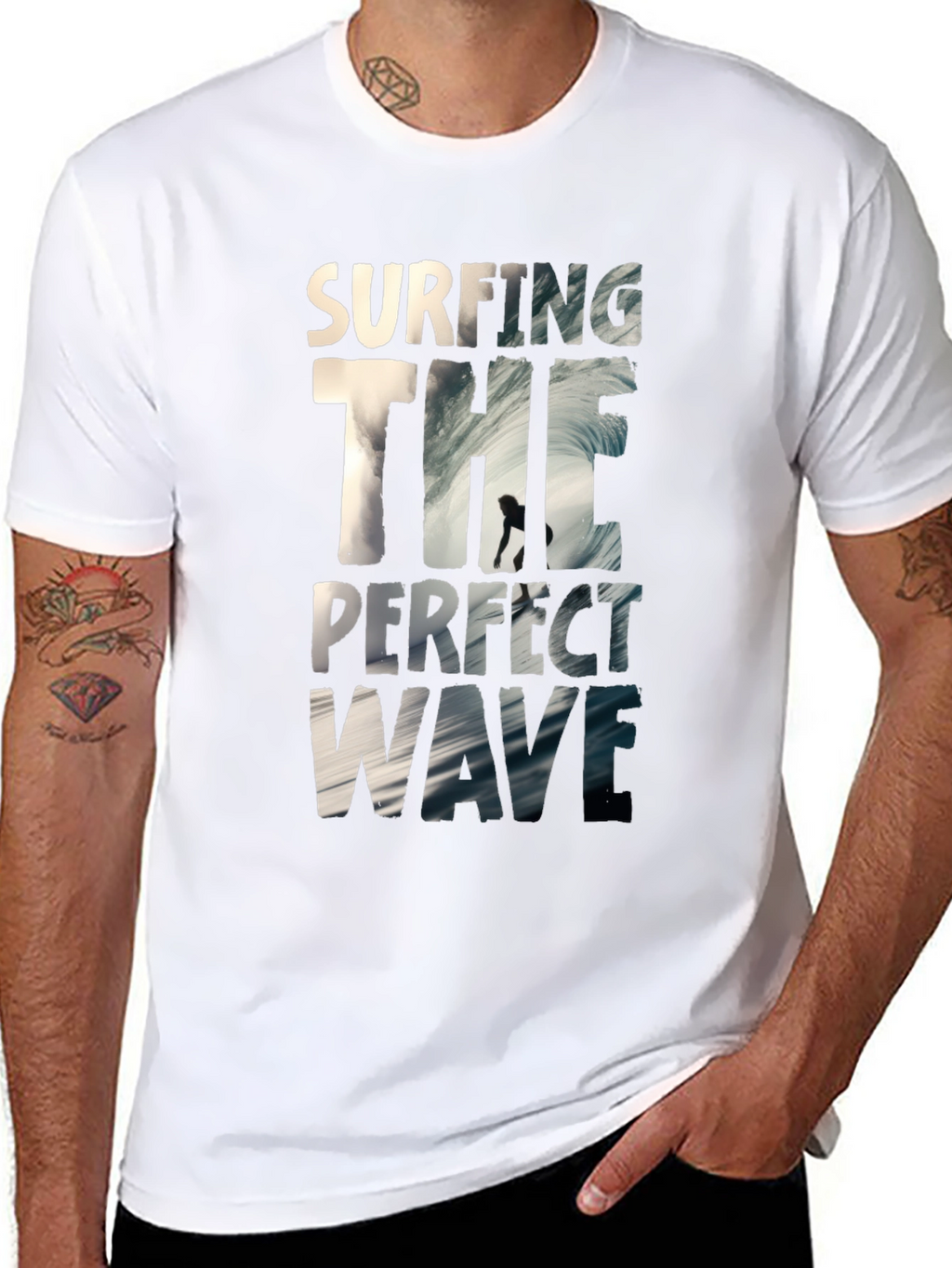 Surfing the Perfect Wave Black T-Shirt