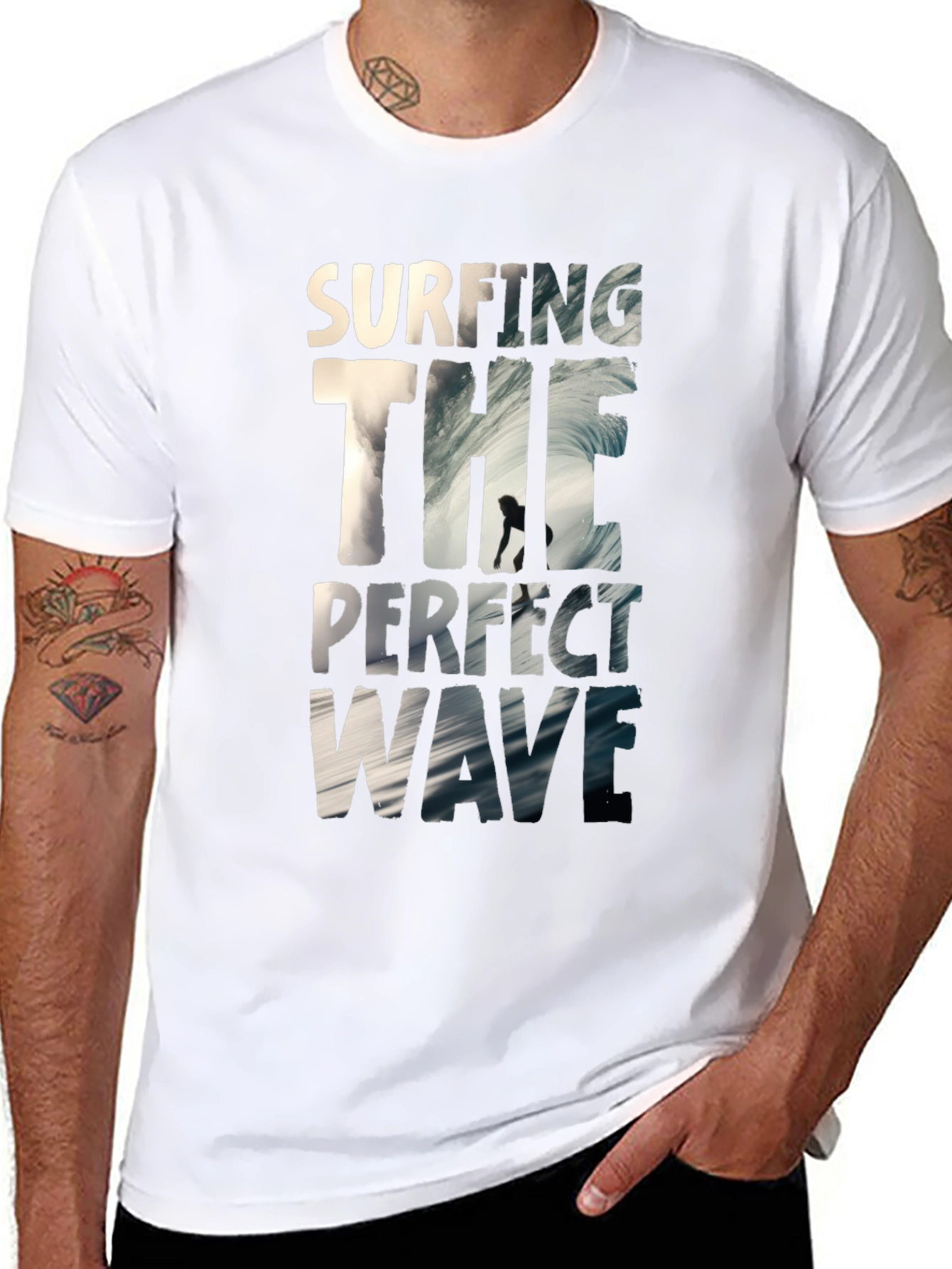 Surfing the Perfect Wave Black T-Shirt