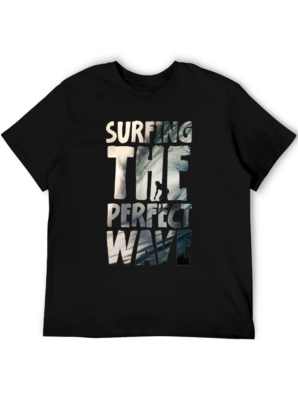 Surfing the Perfect Wave Black T-Shirt