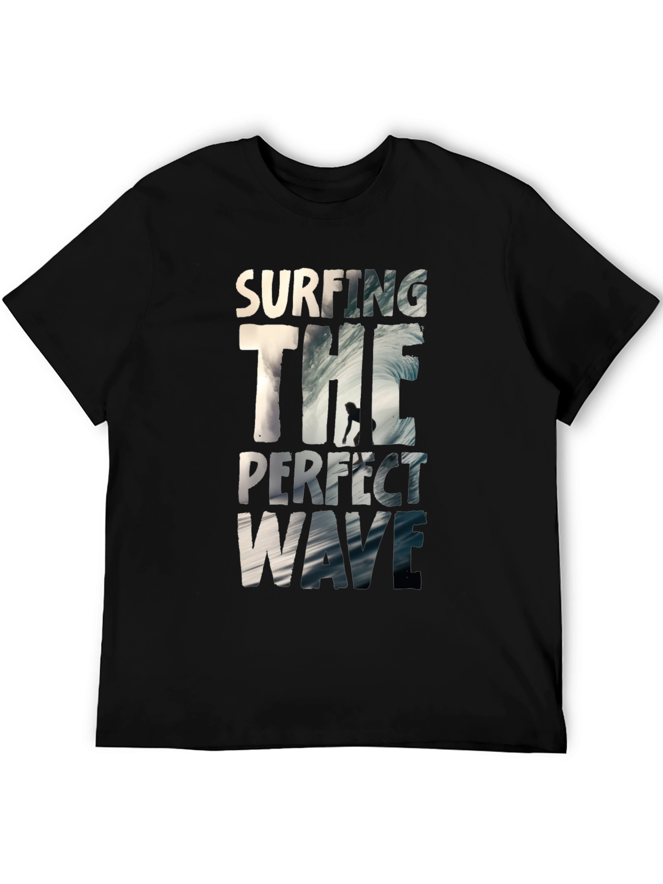 Surfing the Perfect Wave Black T-Shirt