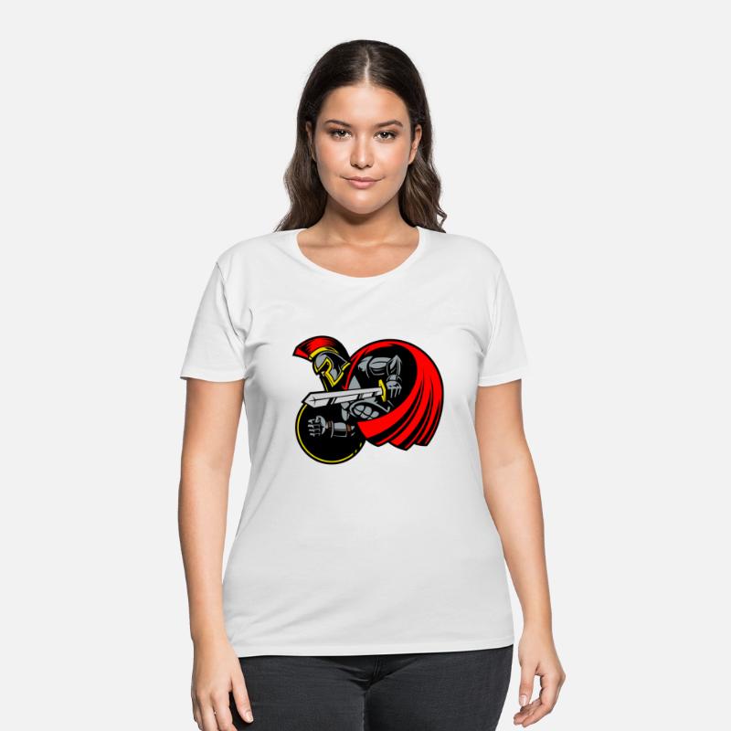 Cartoon greek warrior spartan logo vector image