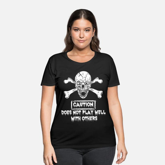 Caution Scary Skull Crossbone Halloween